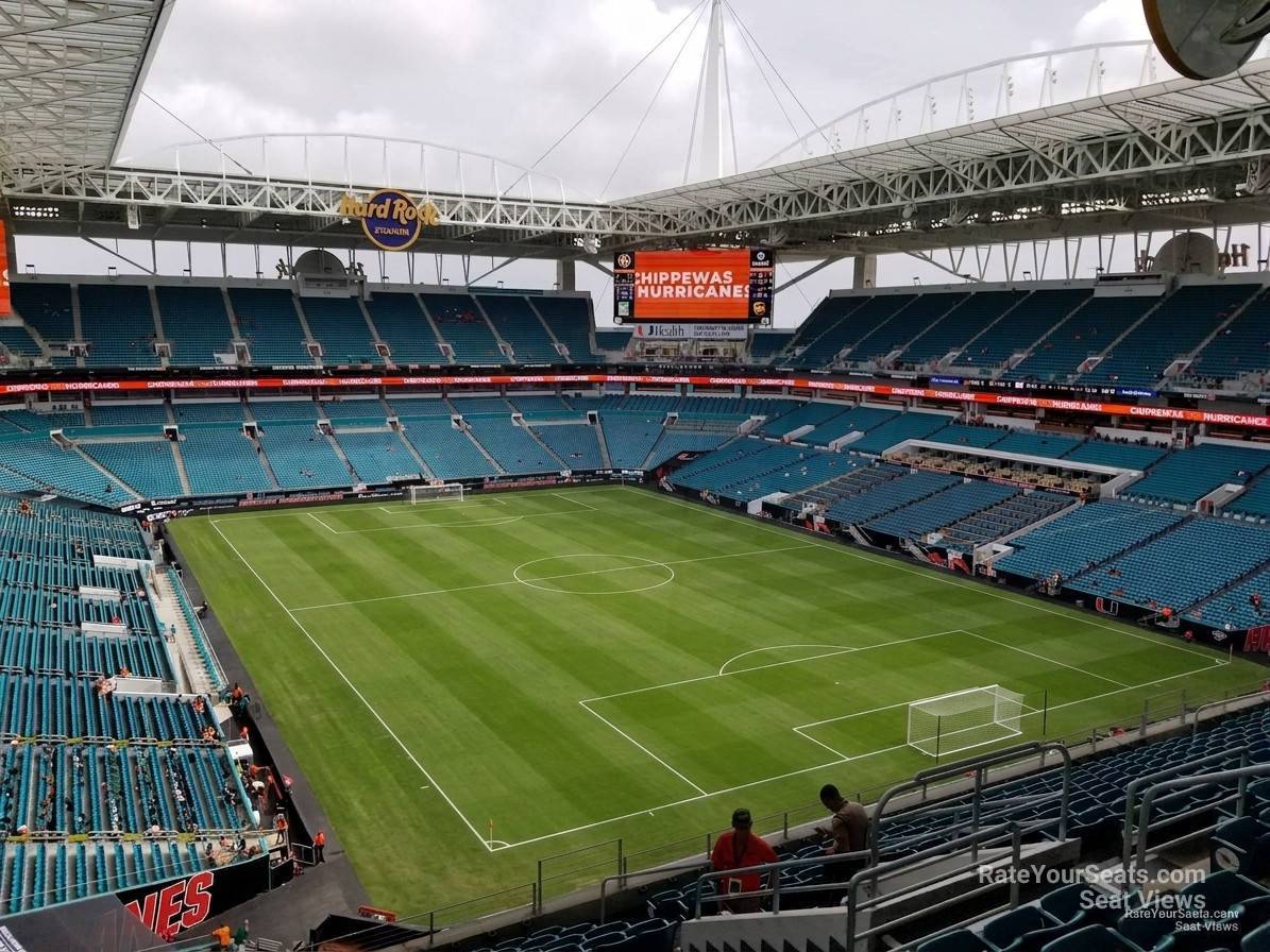 section 308, row 15 seat view  for soccer - hard rock stadium