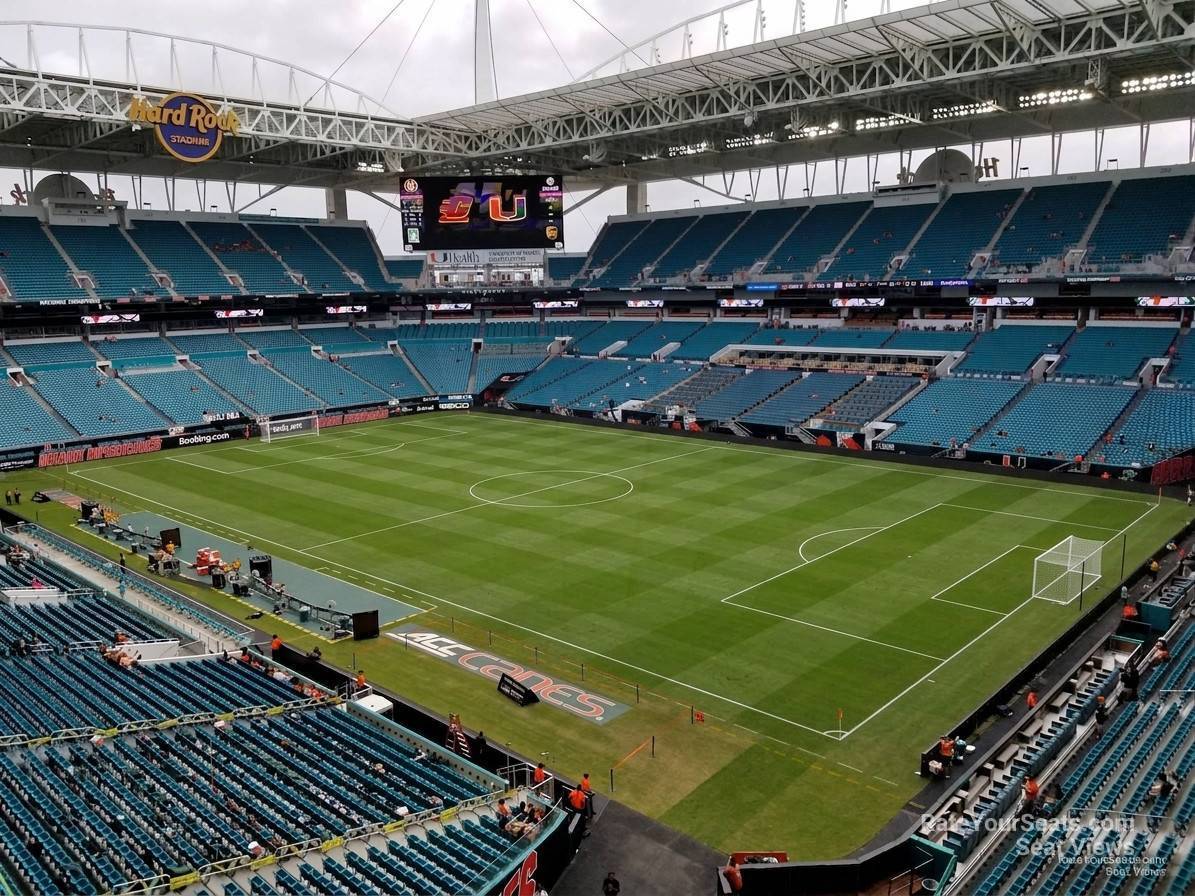 section 311, row 2w seat view  for soccer - hard rock stadium