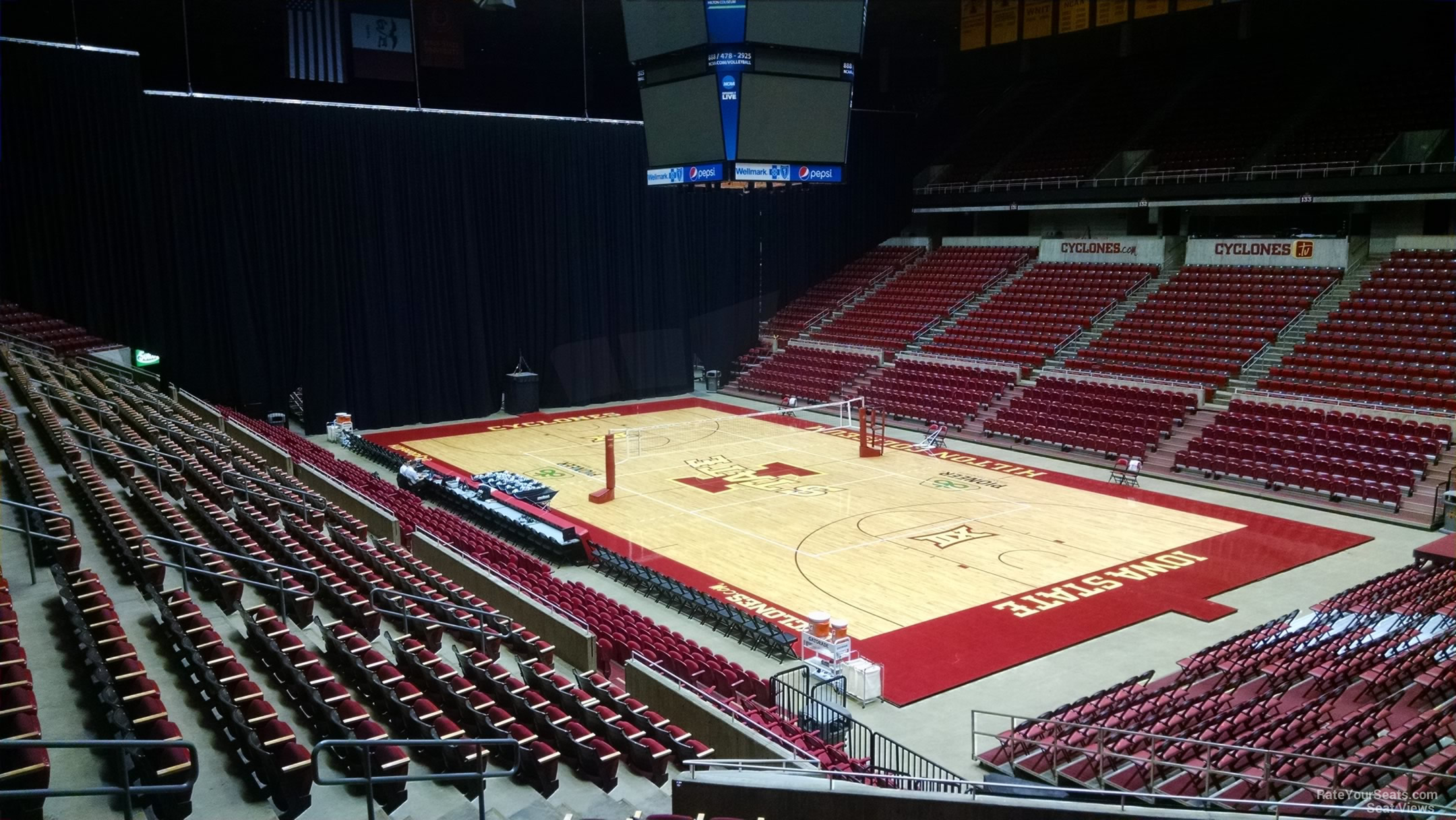 section 106, row 10 seat view  - hilton coliseum