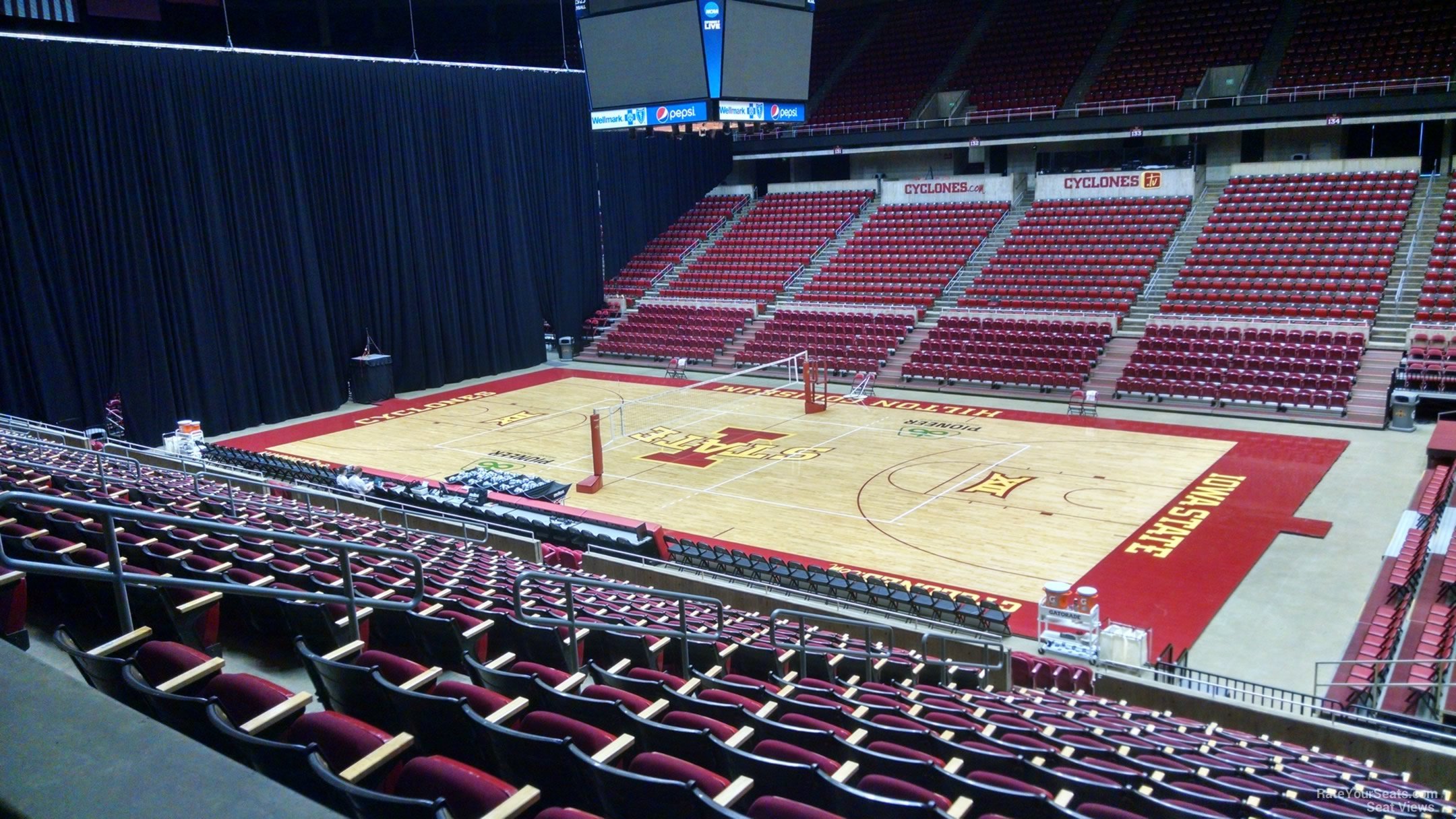 section 109, row 19 seat view  - hilton coliseum