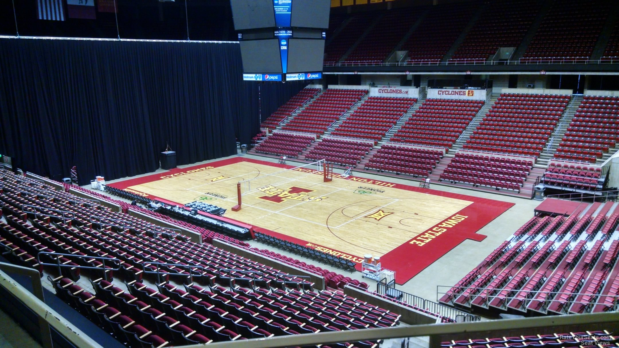 section 207, row 1 seat view  - hilton coliseum