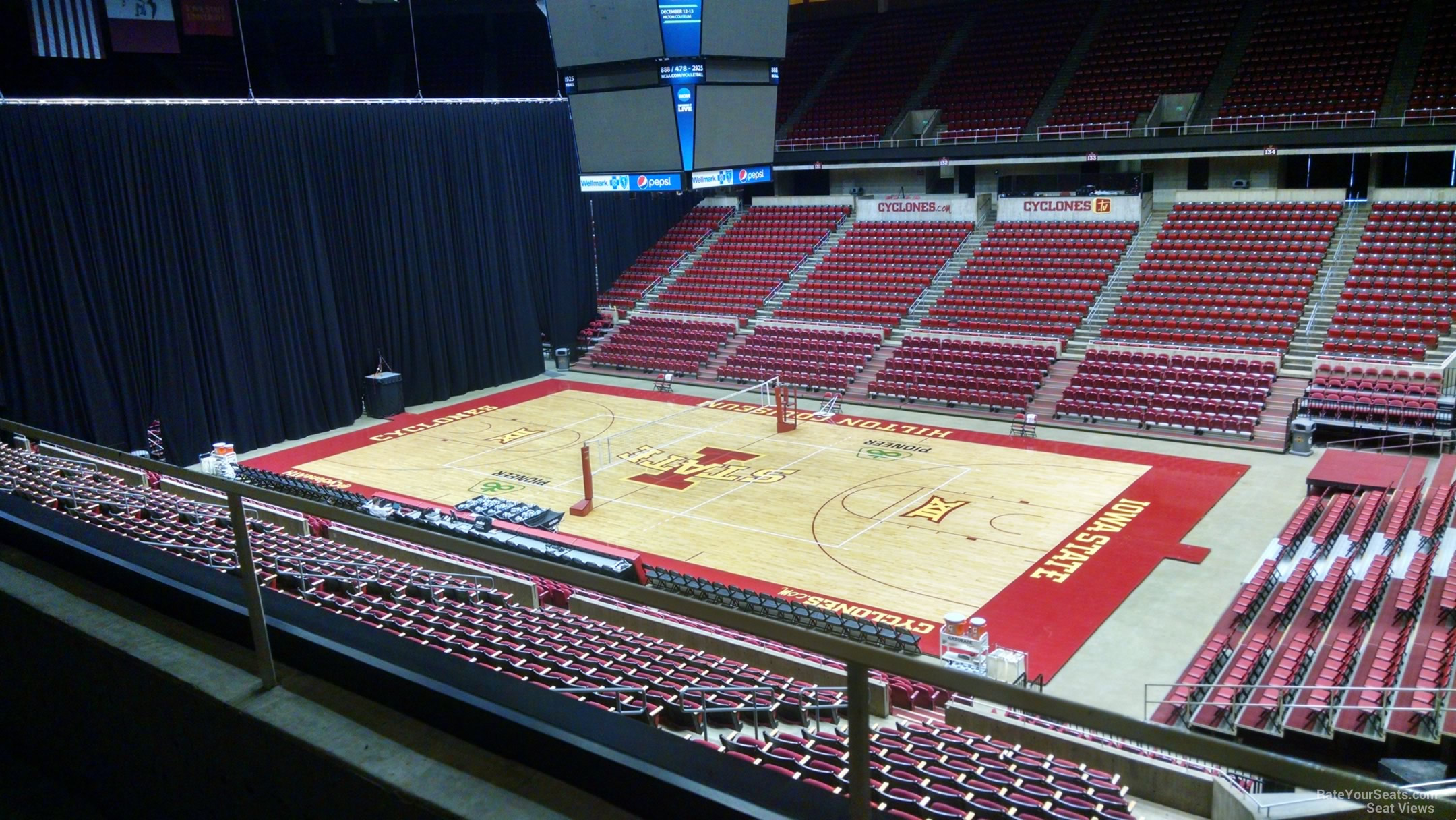 section 208, row 1 seat view  - hilton coliseum