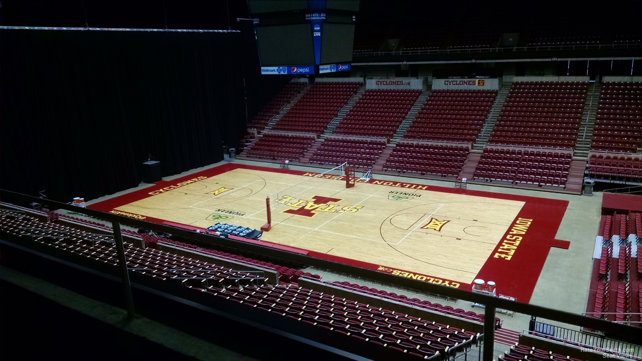 section 209, row 1 seat view  - hilton coliseum