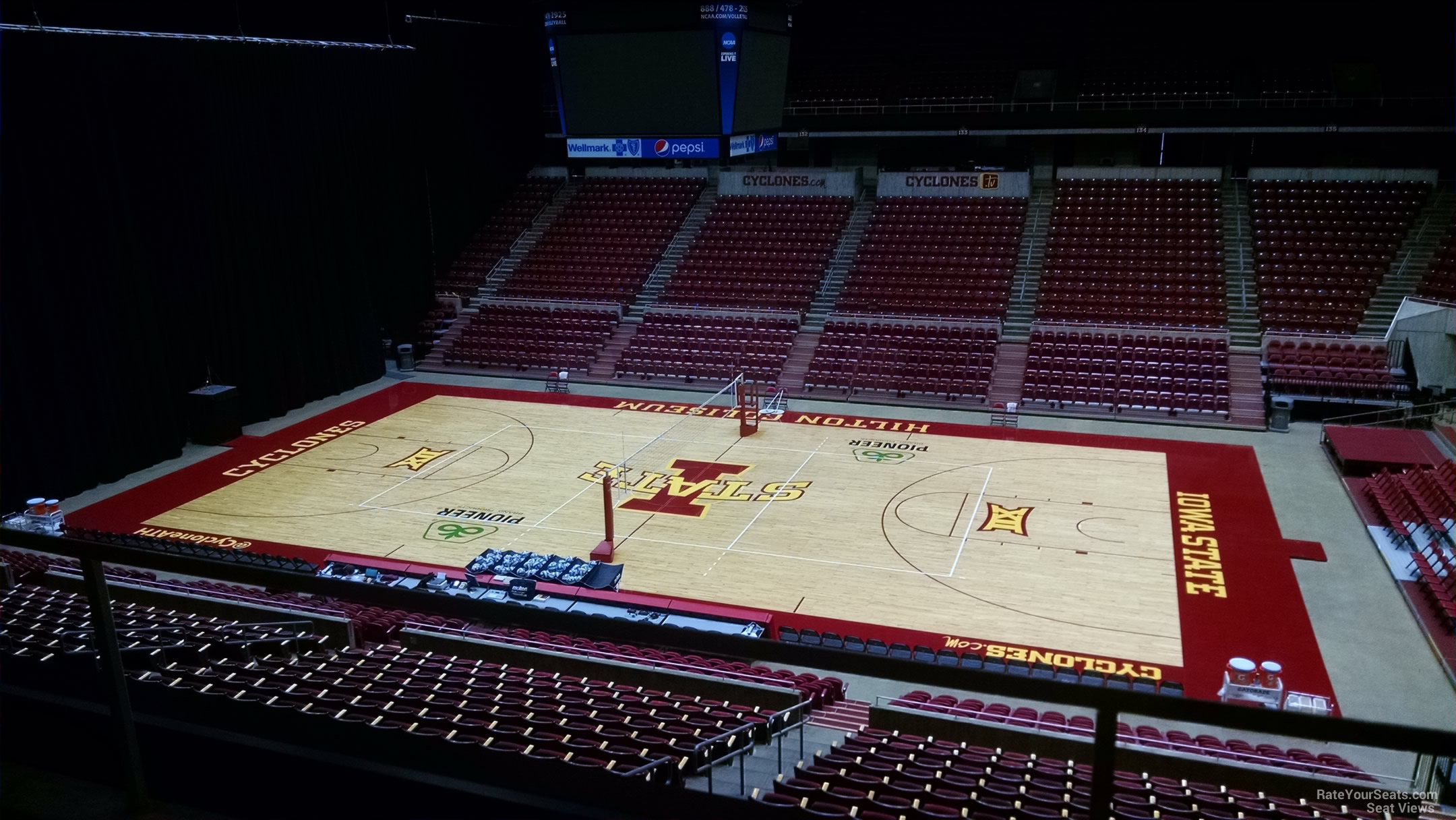 section 210, row 1 seat view  - hilton coliseum