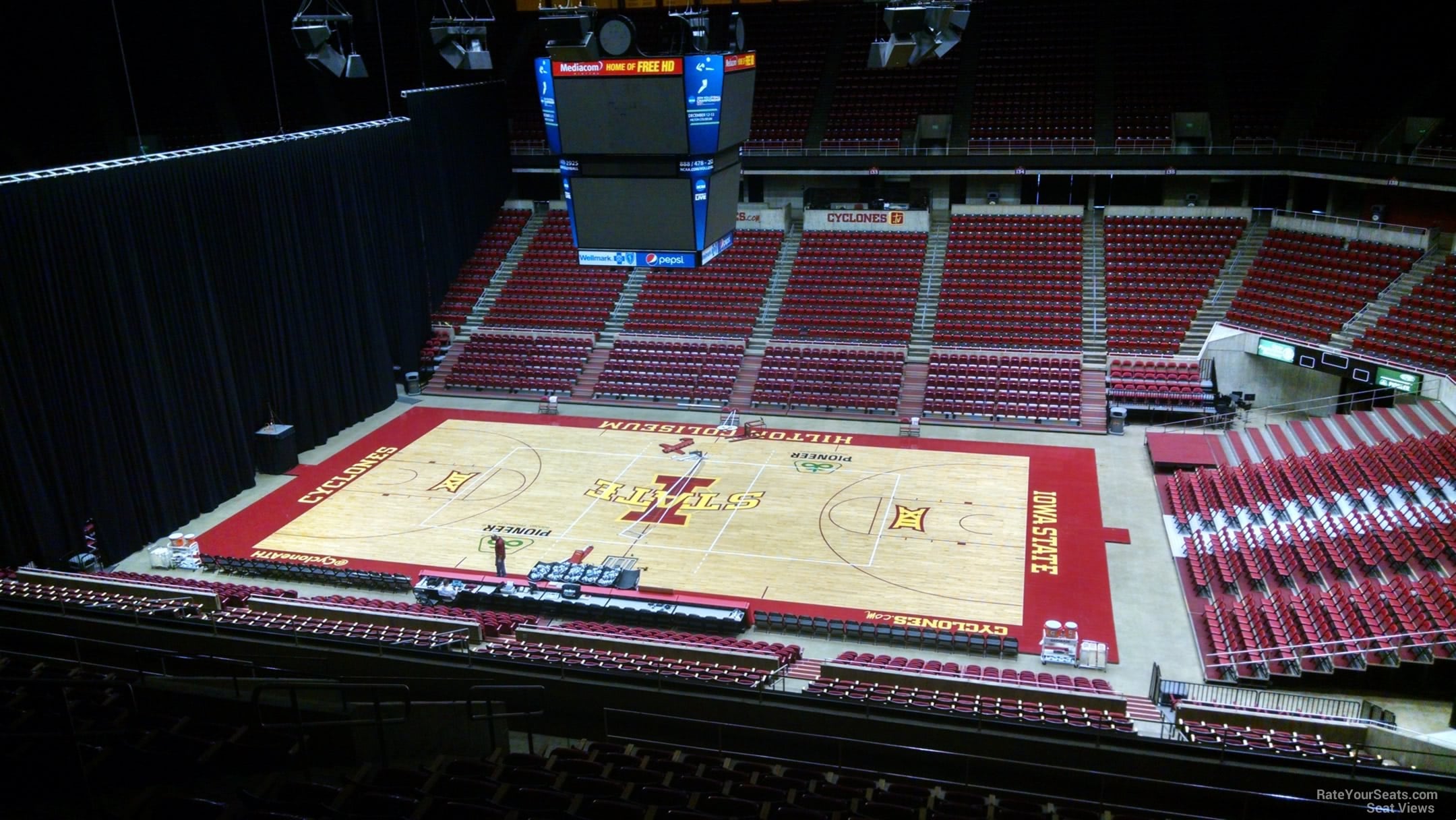 section 210, row 12 seat view  - hilton coliseum