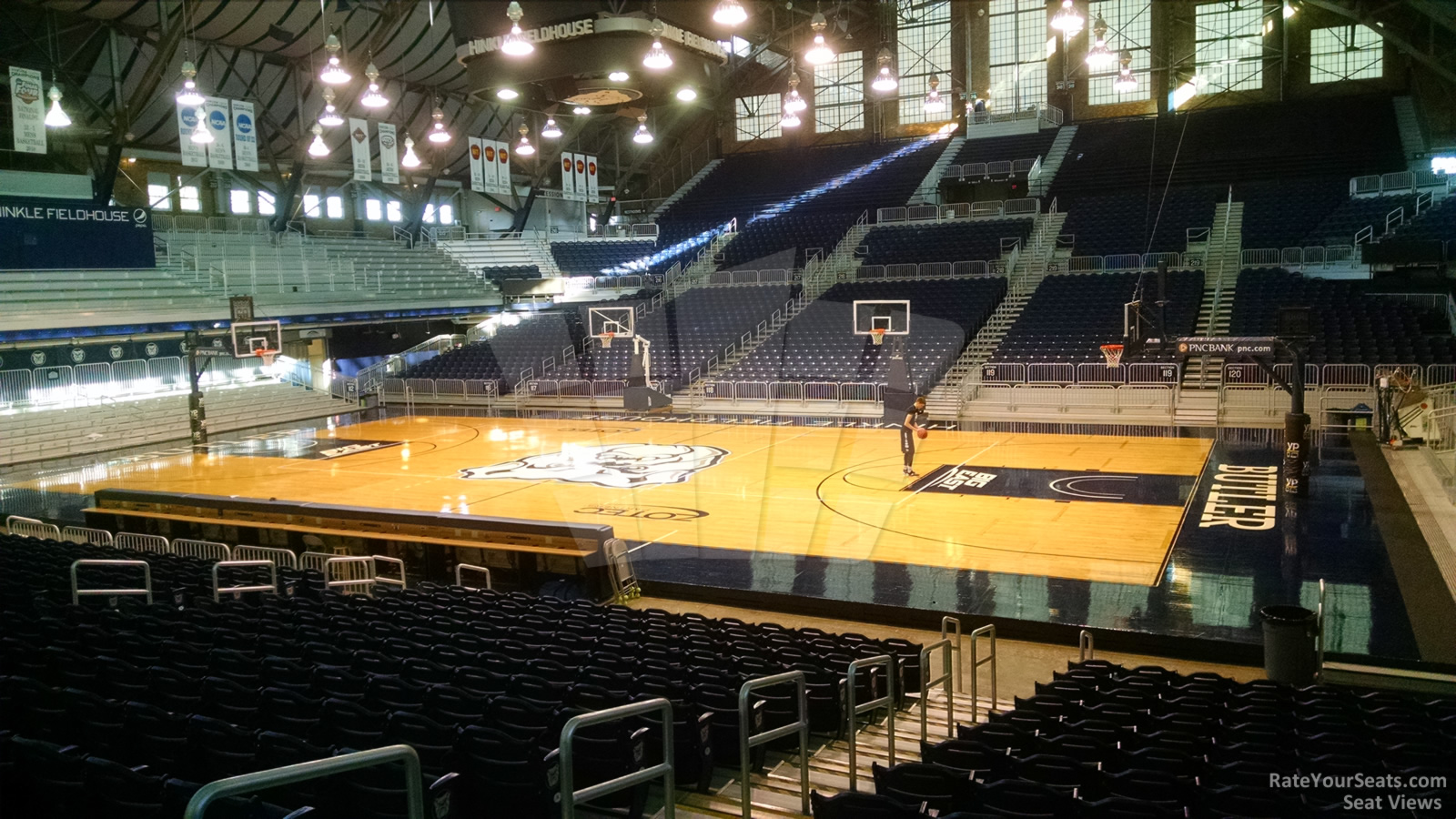 section 104, row 15 seat view  - hinkle fieldhouse