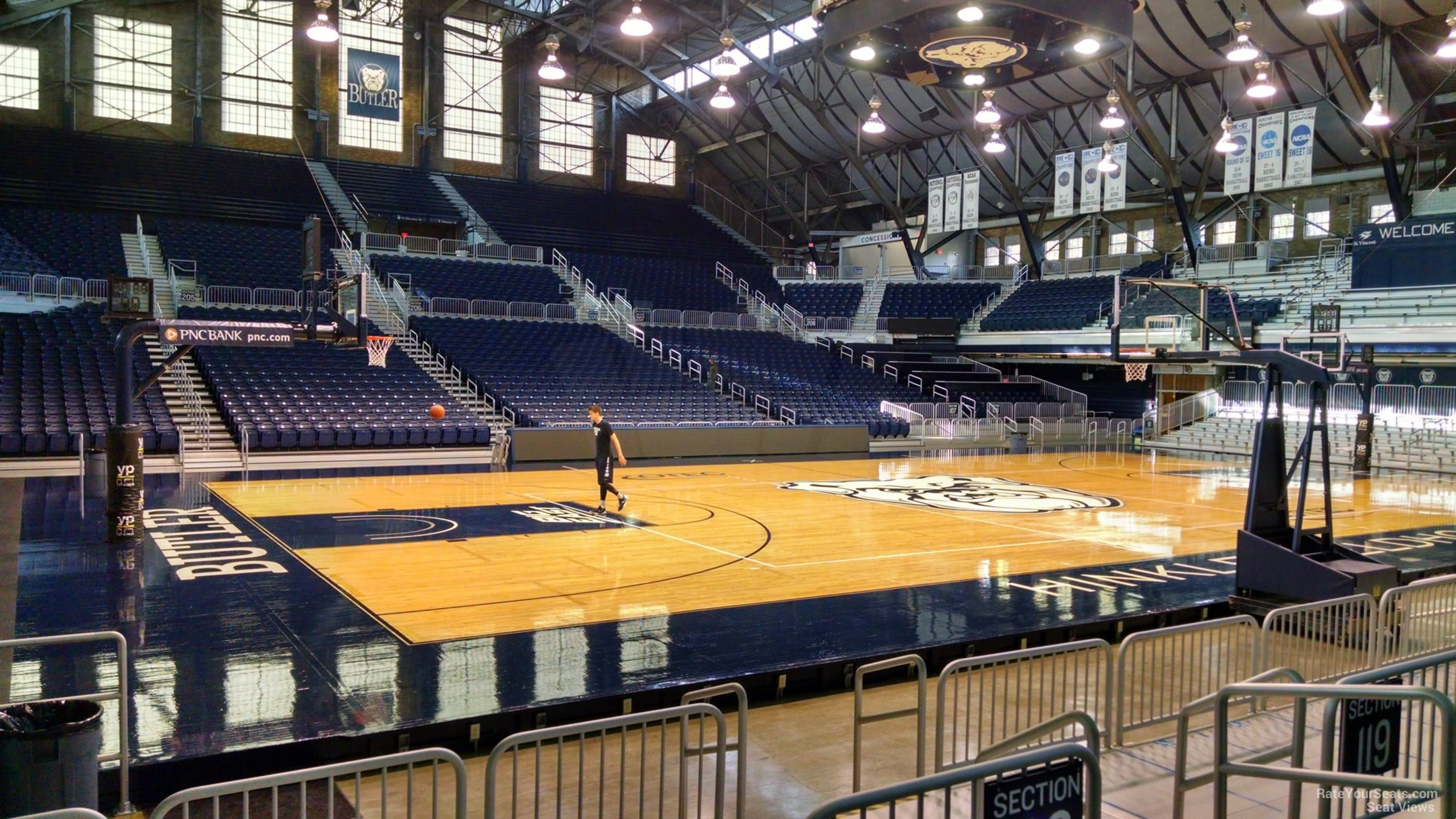 section 120, row 7 seat view  - hinkle fieldhouse