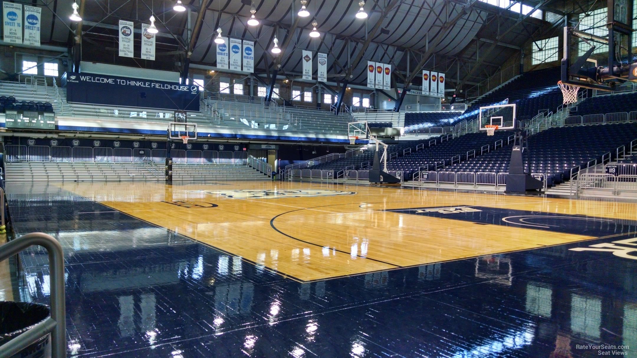 section 124, row 1 seat view  - hinkle fieldhouse