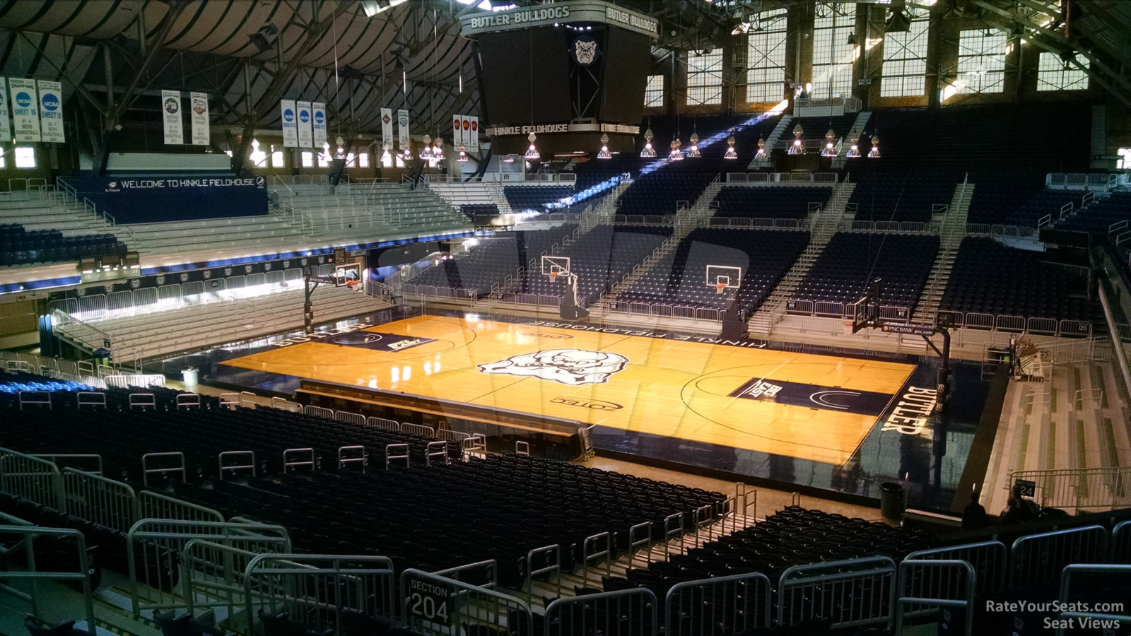 section 204, row 9 seat view  - hinkle fieldhouse