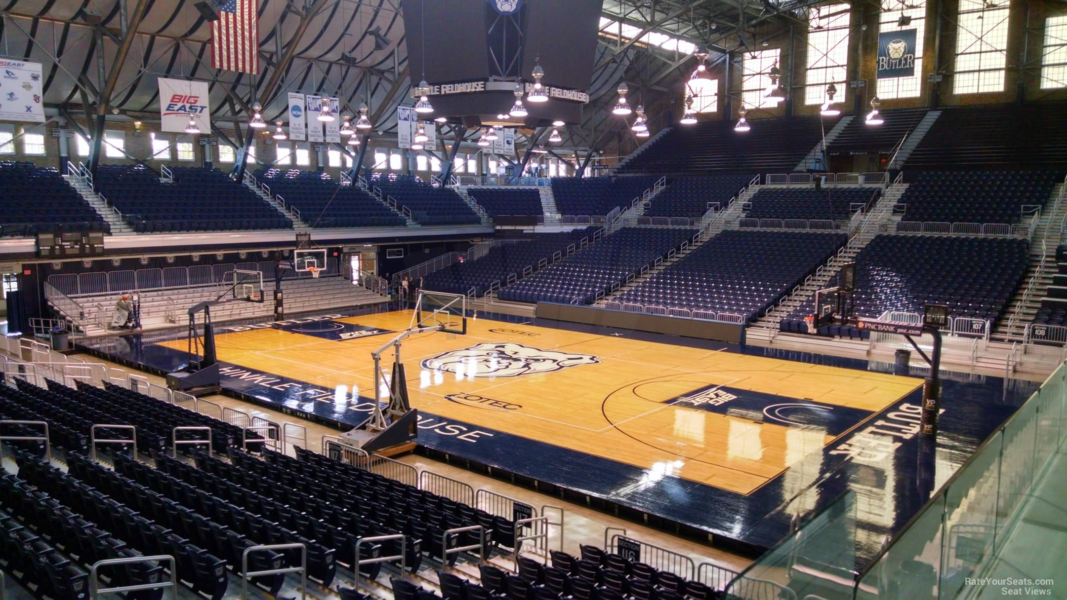 section 215, row 4 seat view  - hinkle fieldhouse