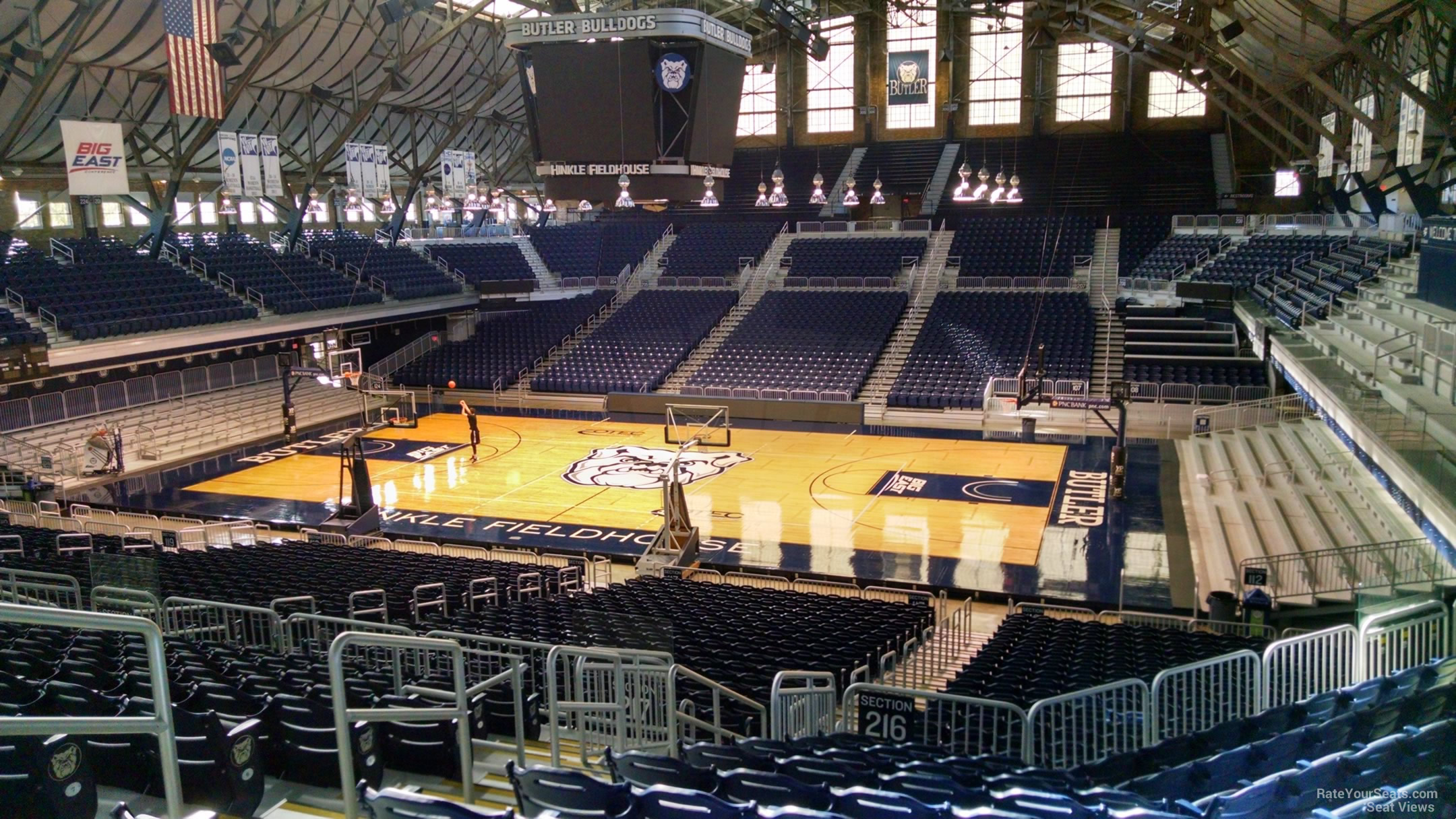 section 216, row 10 seat view  - hinkle fieldhouse