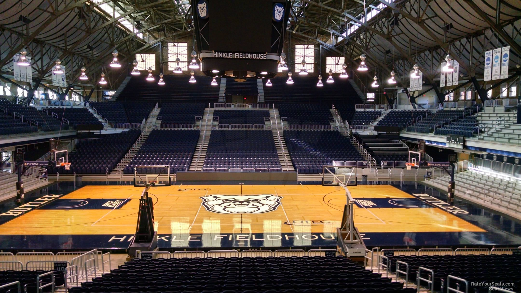 section 218, row 3 seat view  - hinkle fieldhouse
