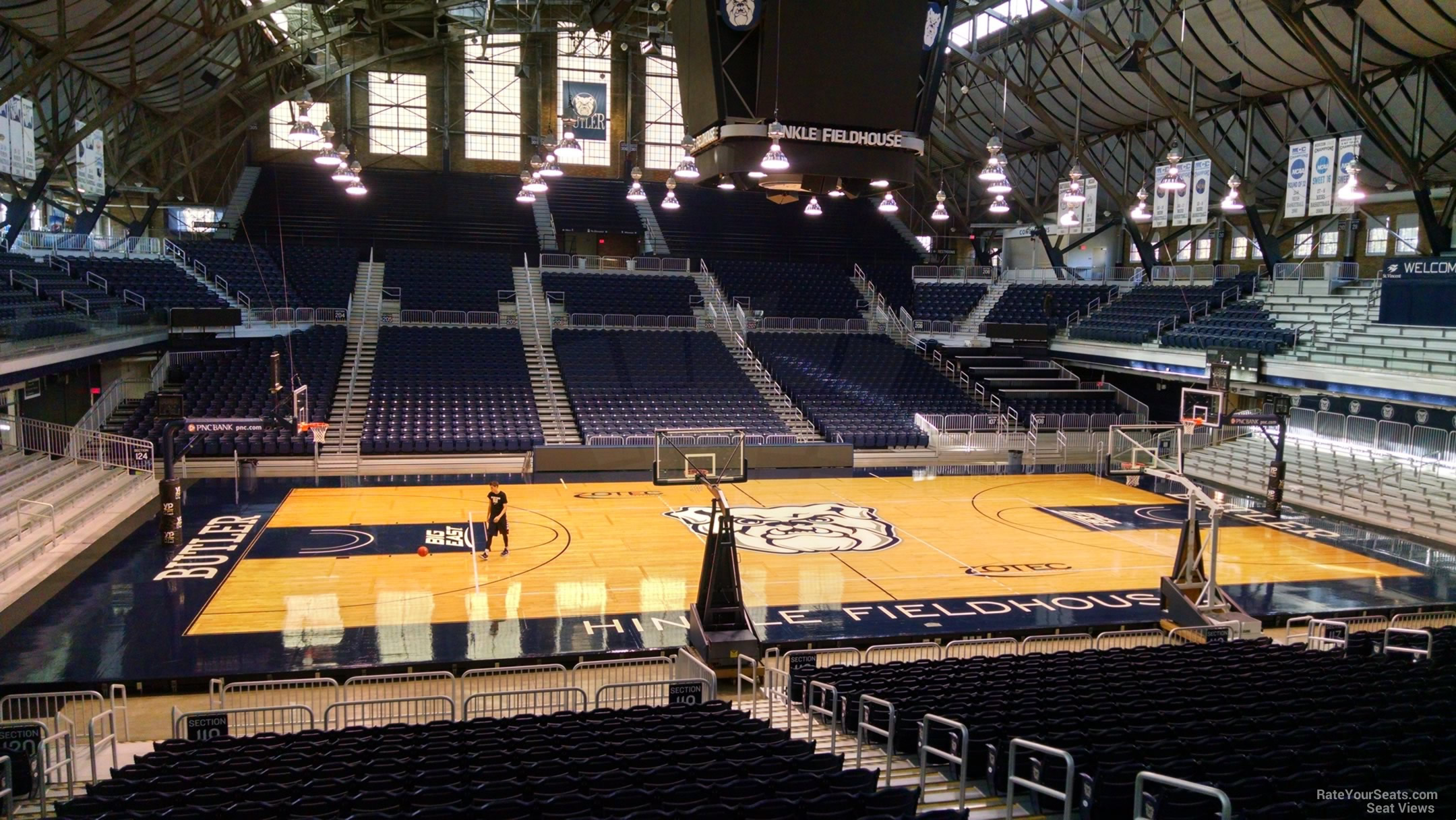 section 219, row 3 seat view  - hinkle fieldhouse