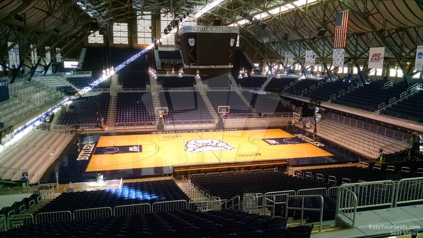 section 307, row 4 seat view  - hinkle fieldhouse
