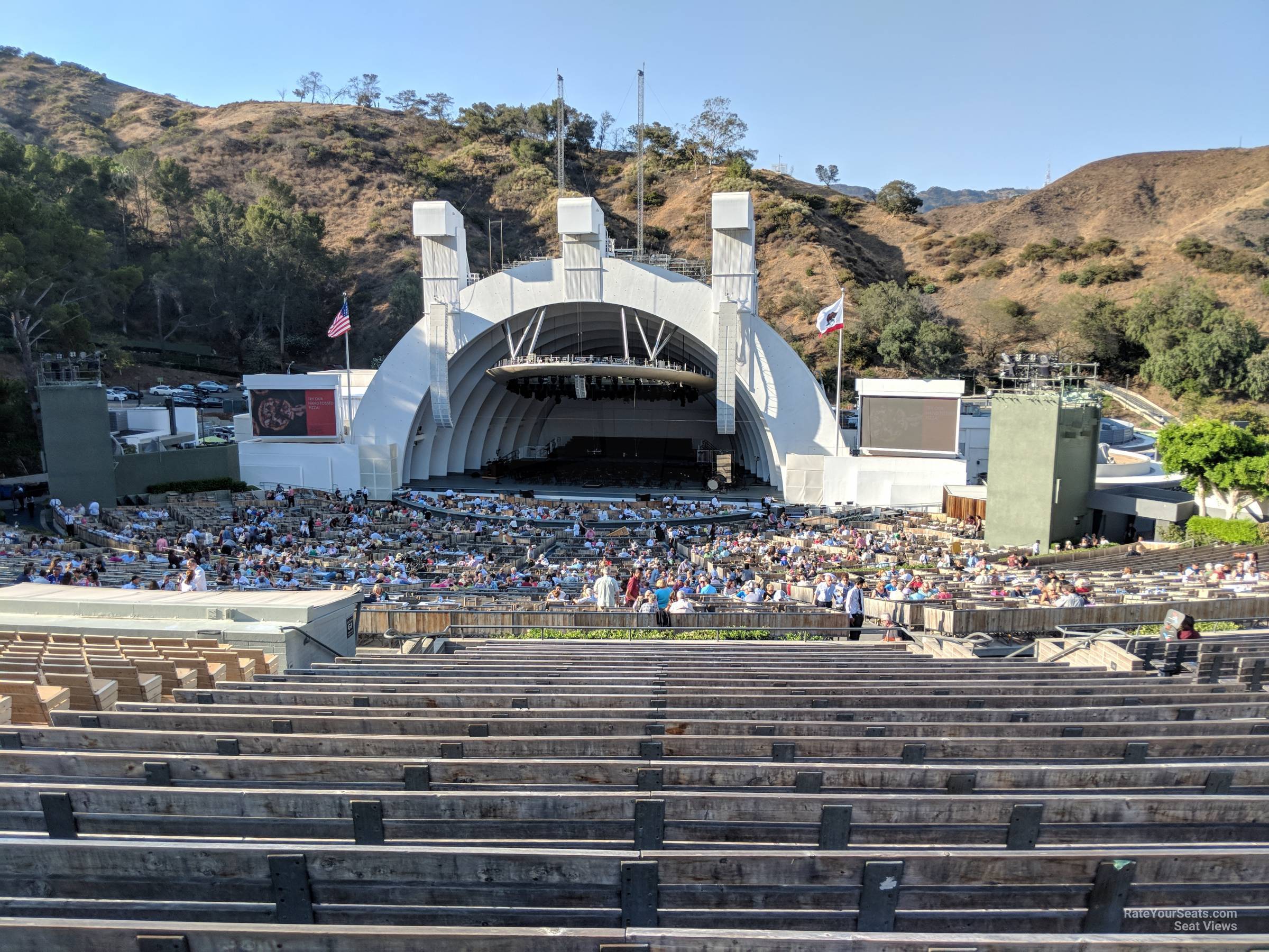 head-on concert view at Hollywood Bowl