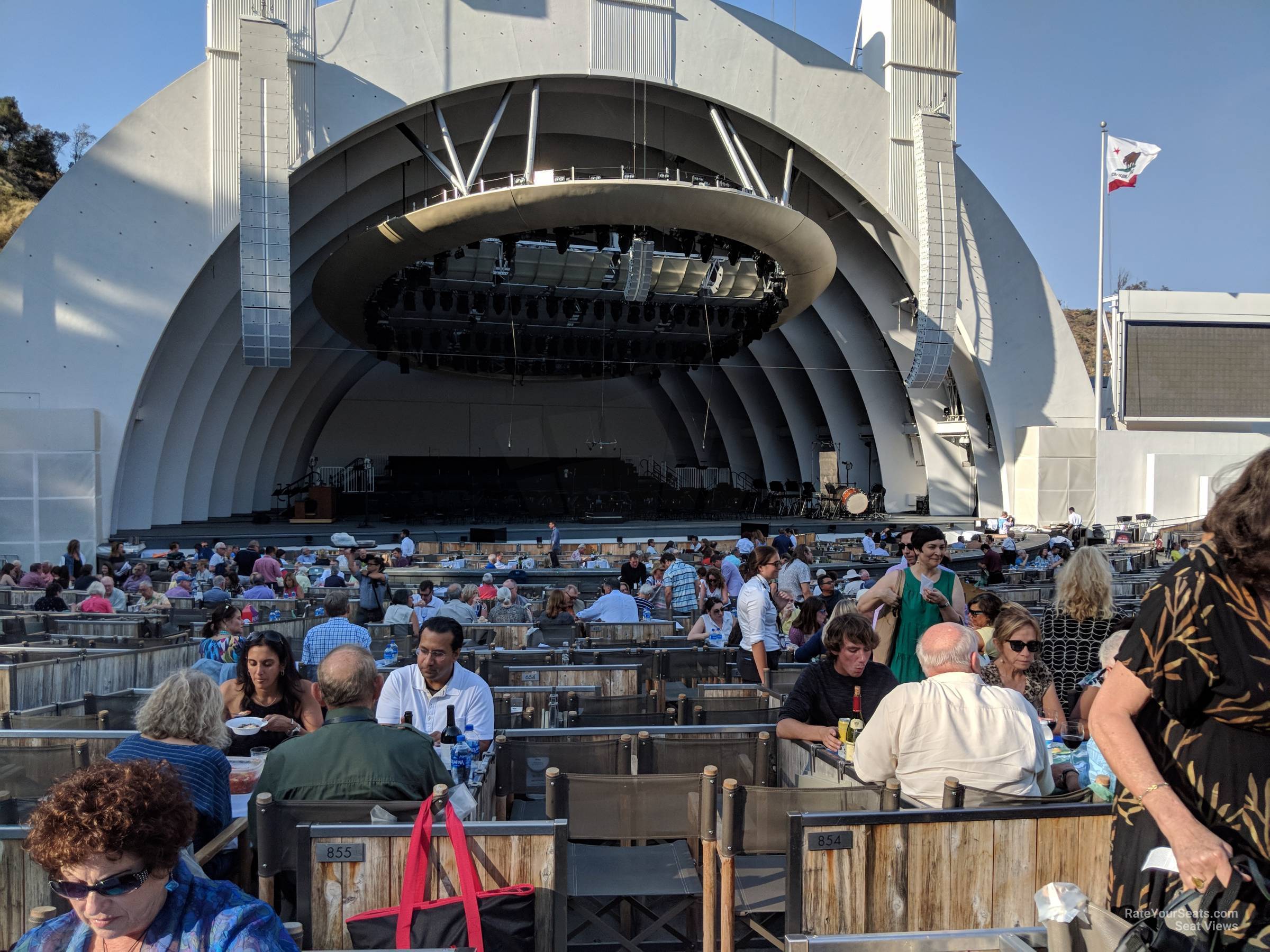 garden box 5, row 954 seat view  - hollywood bowl