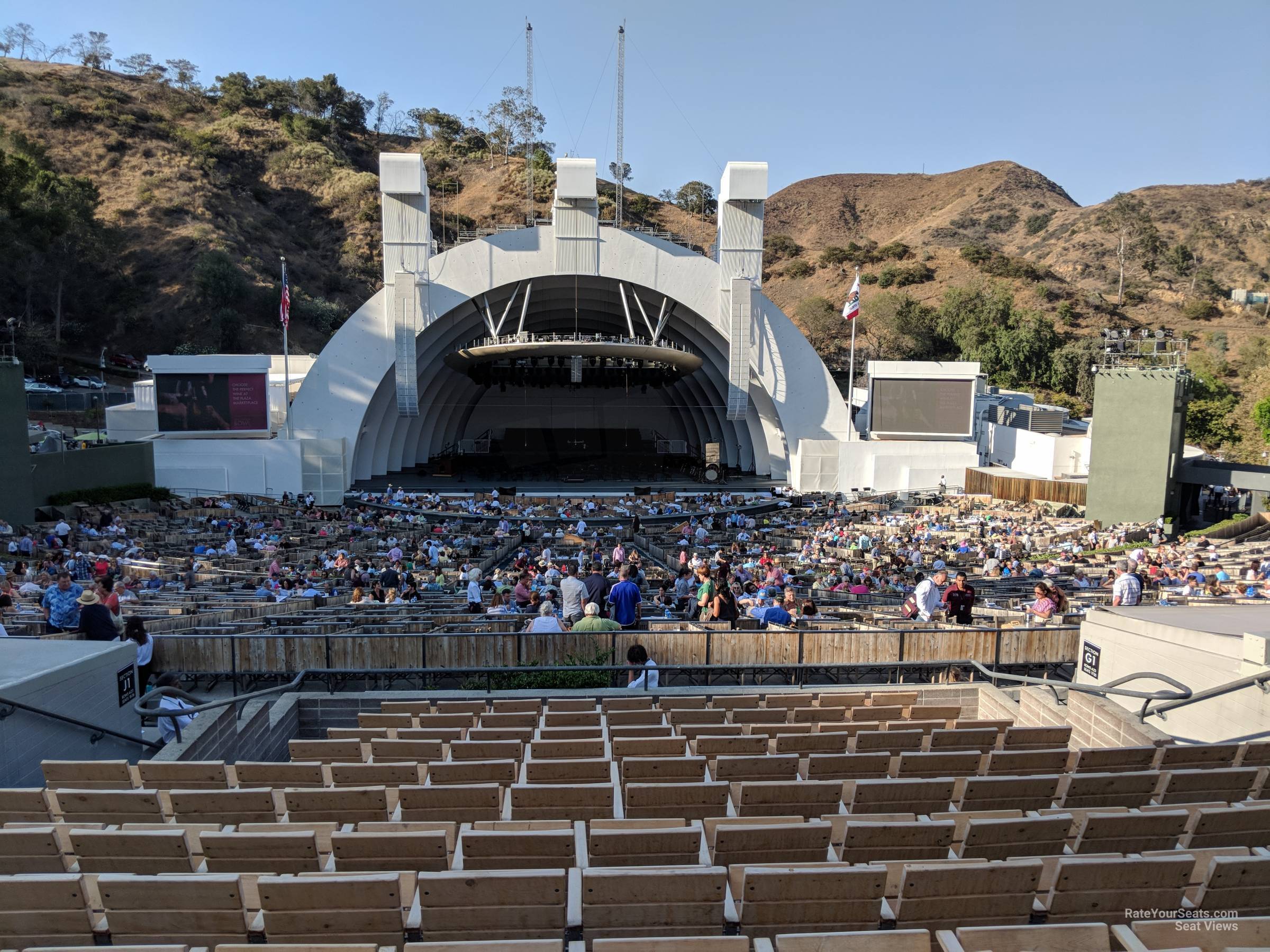 section h, row 13 seat view  - hollywood bowl