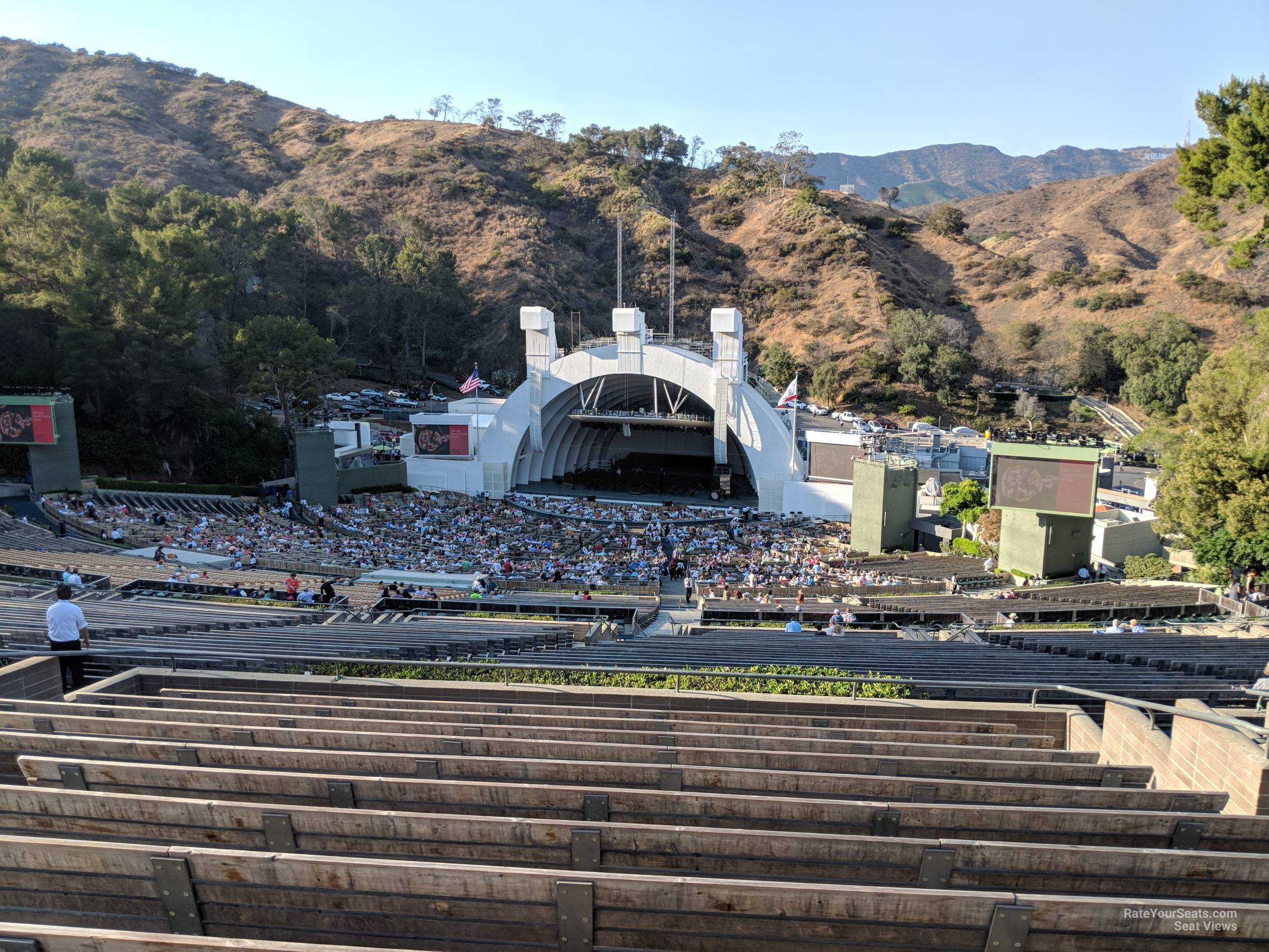 section q1, row 13 seat view  - hollywood bowl
