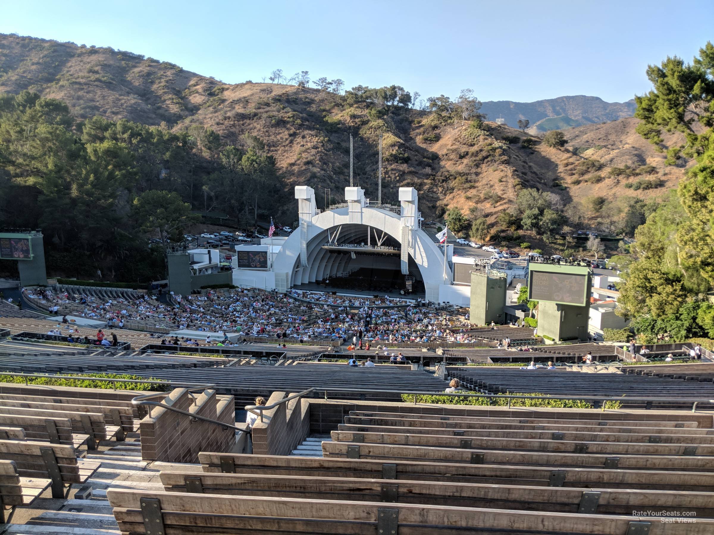 section q2, row 13 seat view  - hollywood bowl