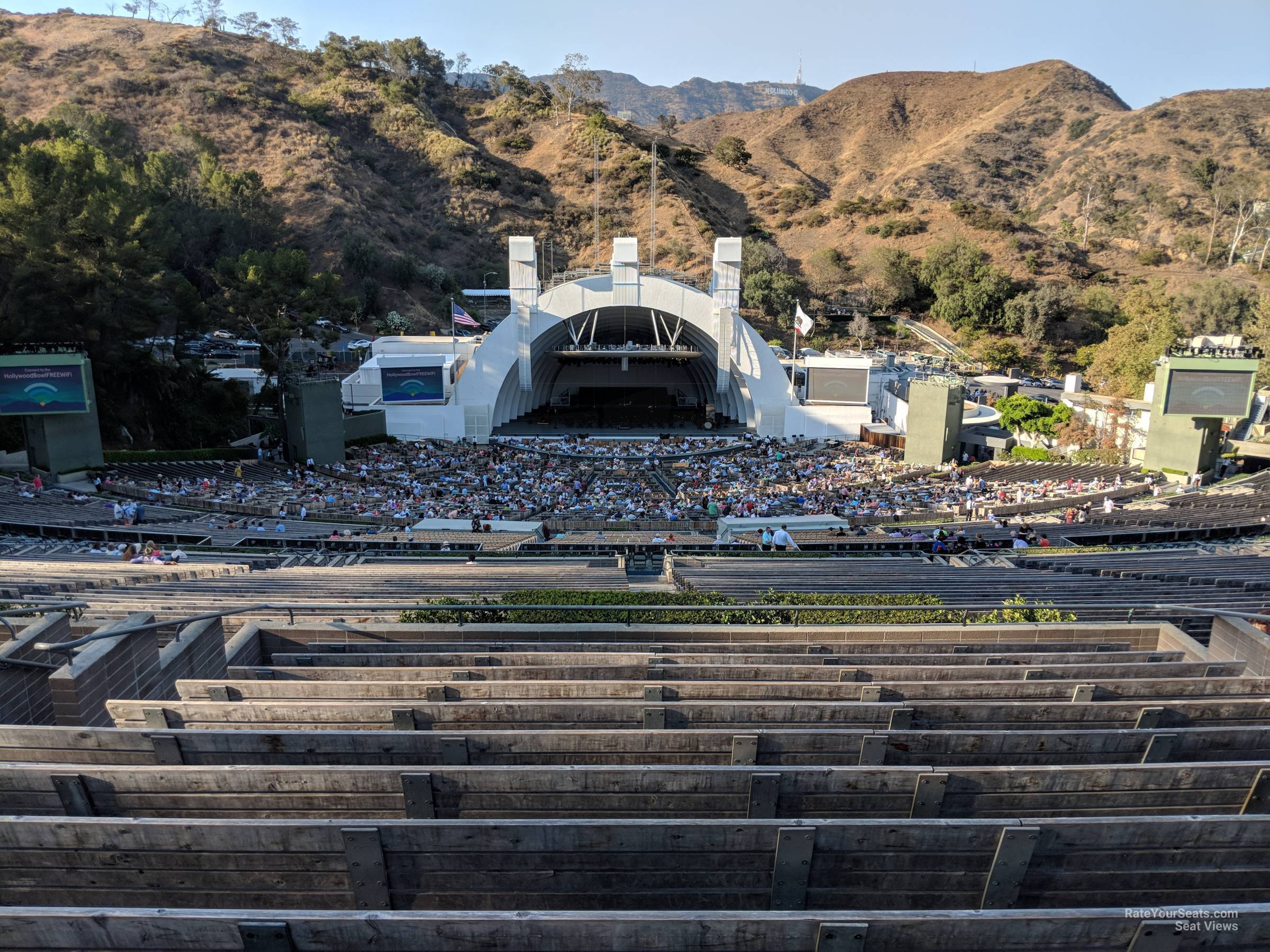 section s, row 13 seat view  - hollywood bowl