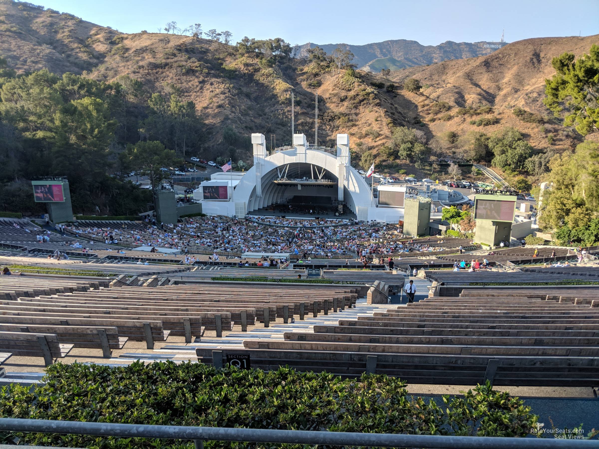 section v1, row 3 seat view  - hollywood bowl