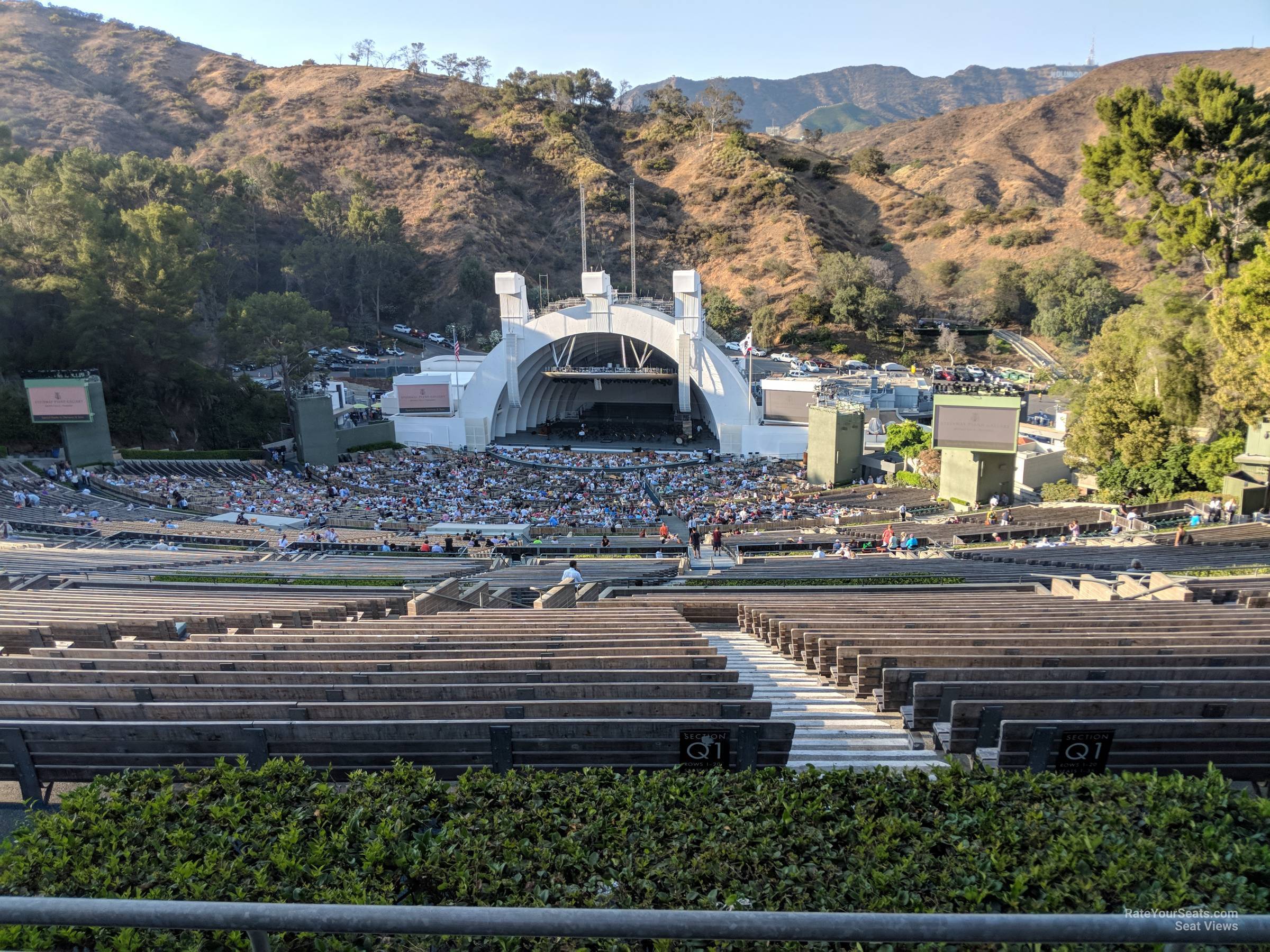 section v2, row 3 seat view  - hollywood bowl