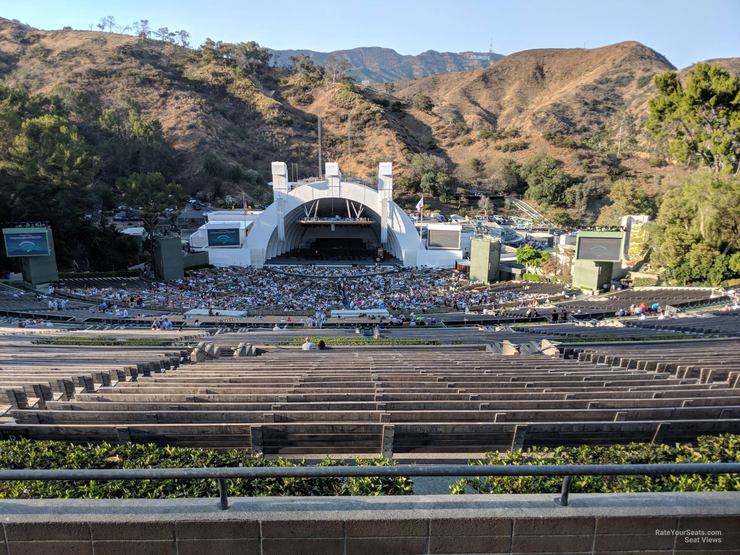 section w3, row 3 seat view  - hollywood bowl