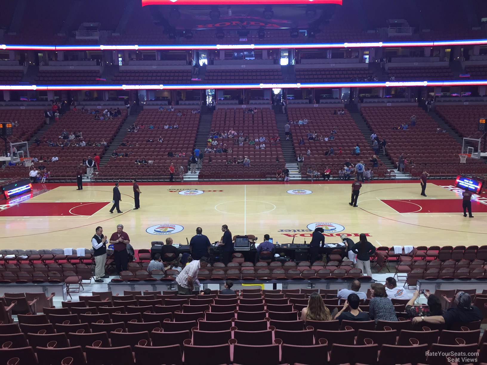 section 208, row p seat view  for basketball - honda center