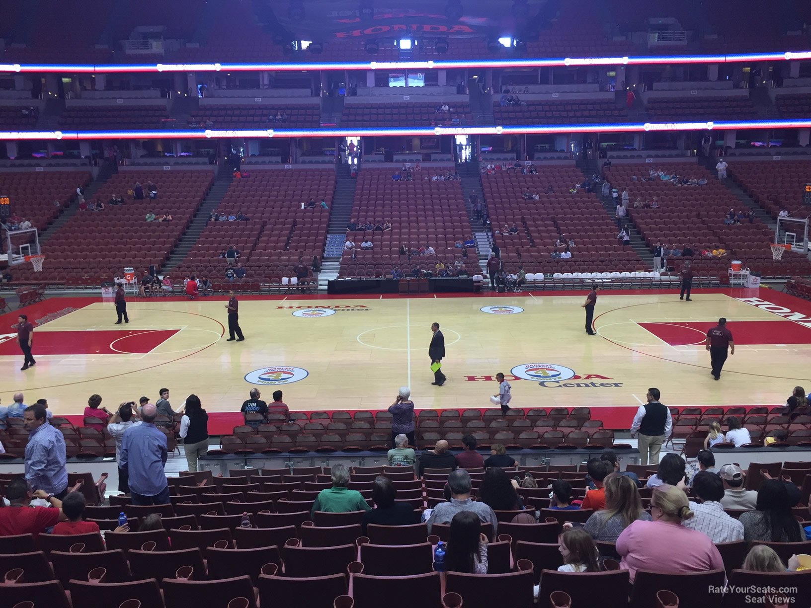 section 222, row p seat view  for basketball - honda center