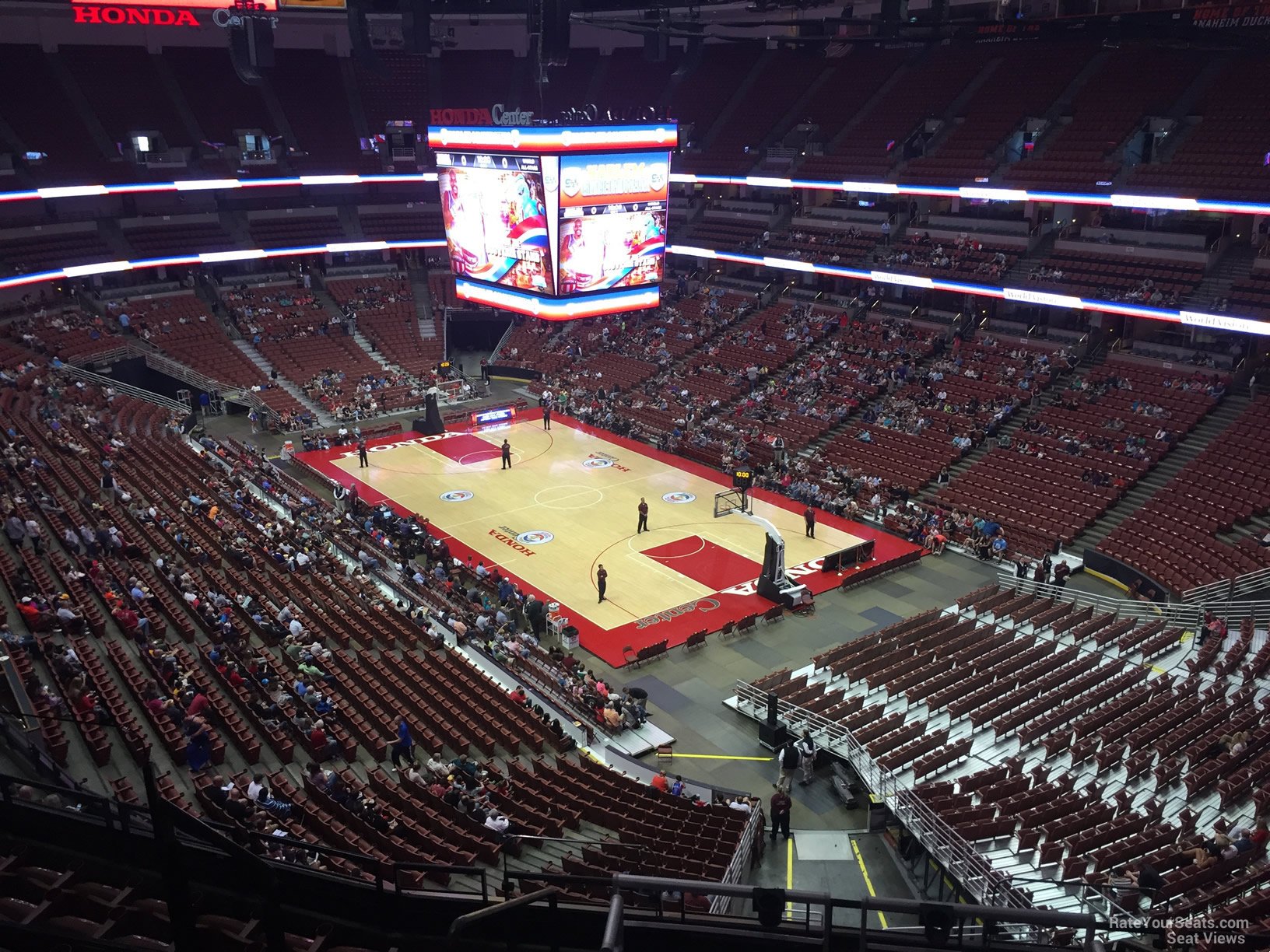 section 405, row e seat view  for basketball - honda center