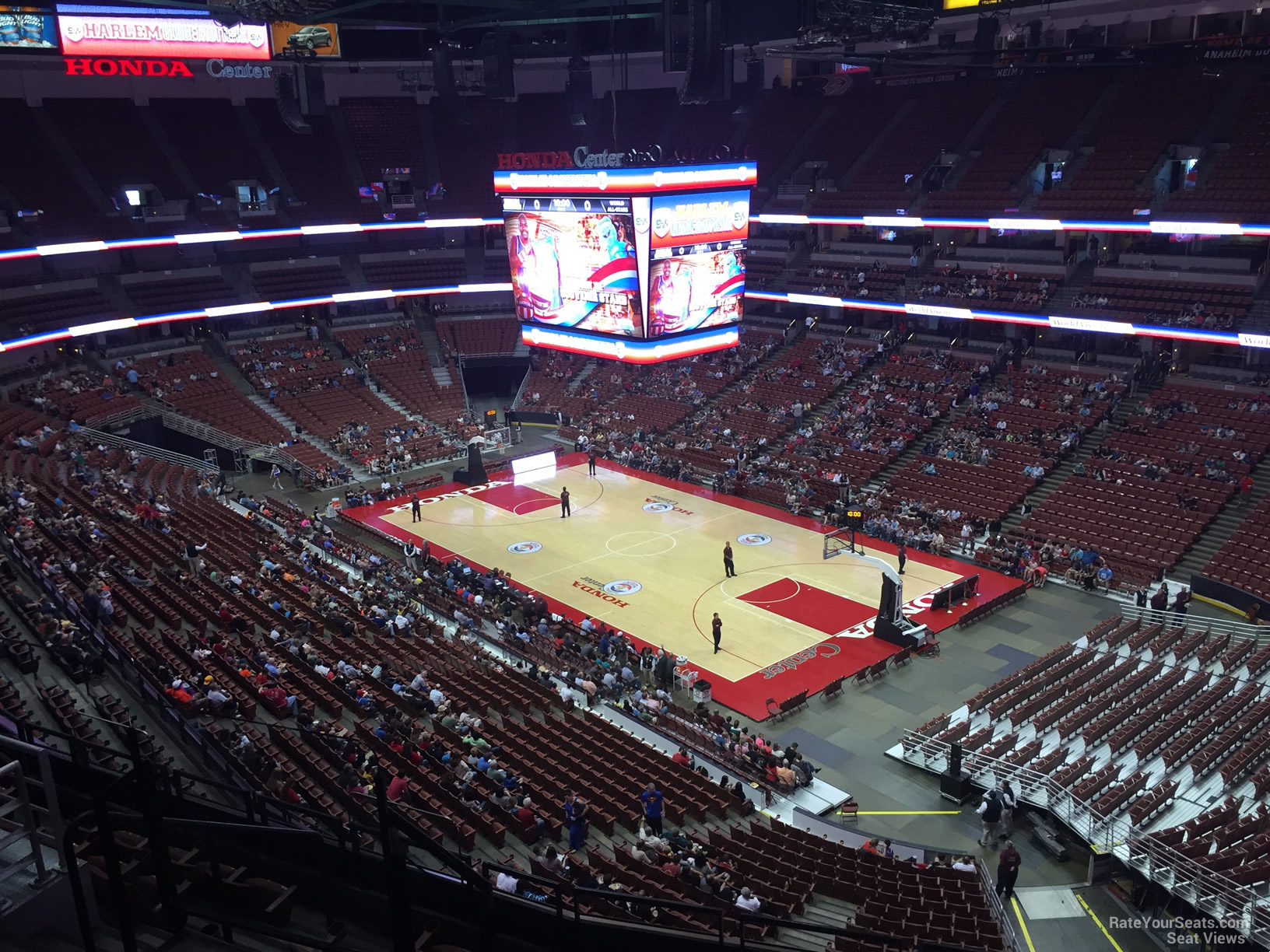 section 406, row e seat view  for basketball - honda center