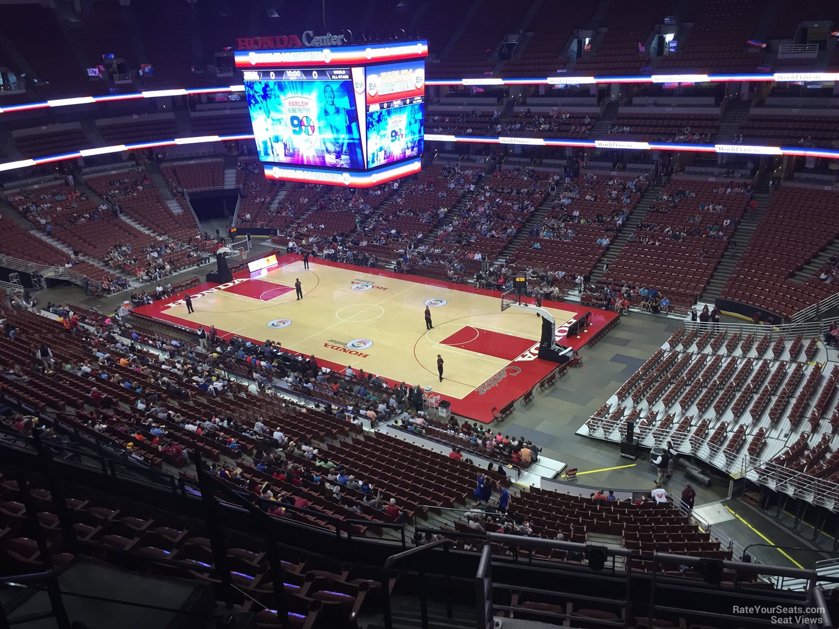 section 407, row e seat view  for basketball - honda center