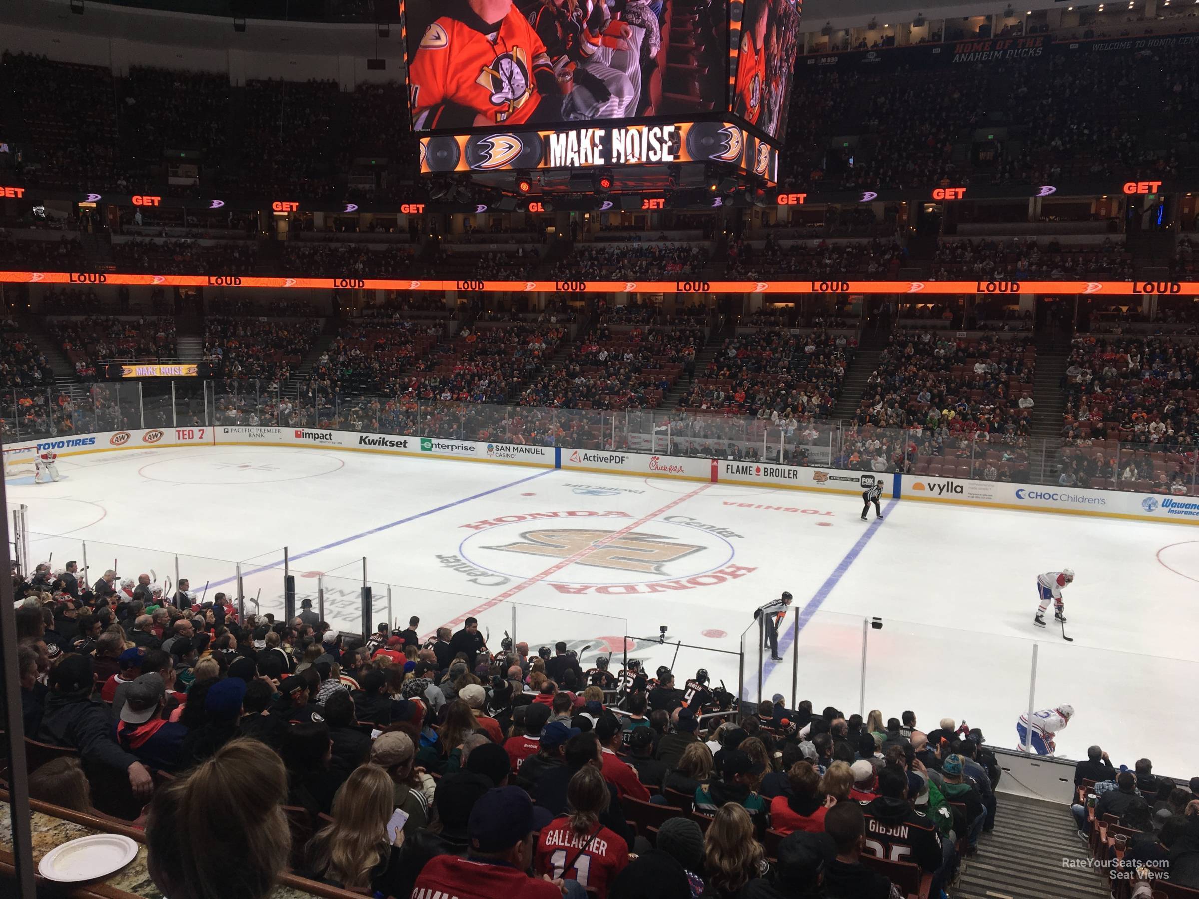 section 207, row s seat view  for hockey - honda center