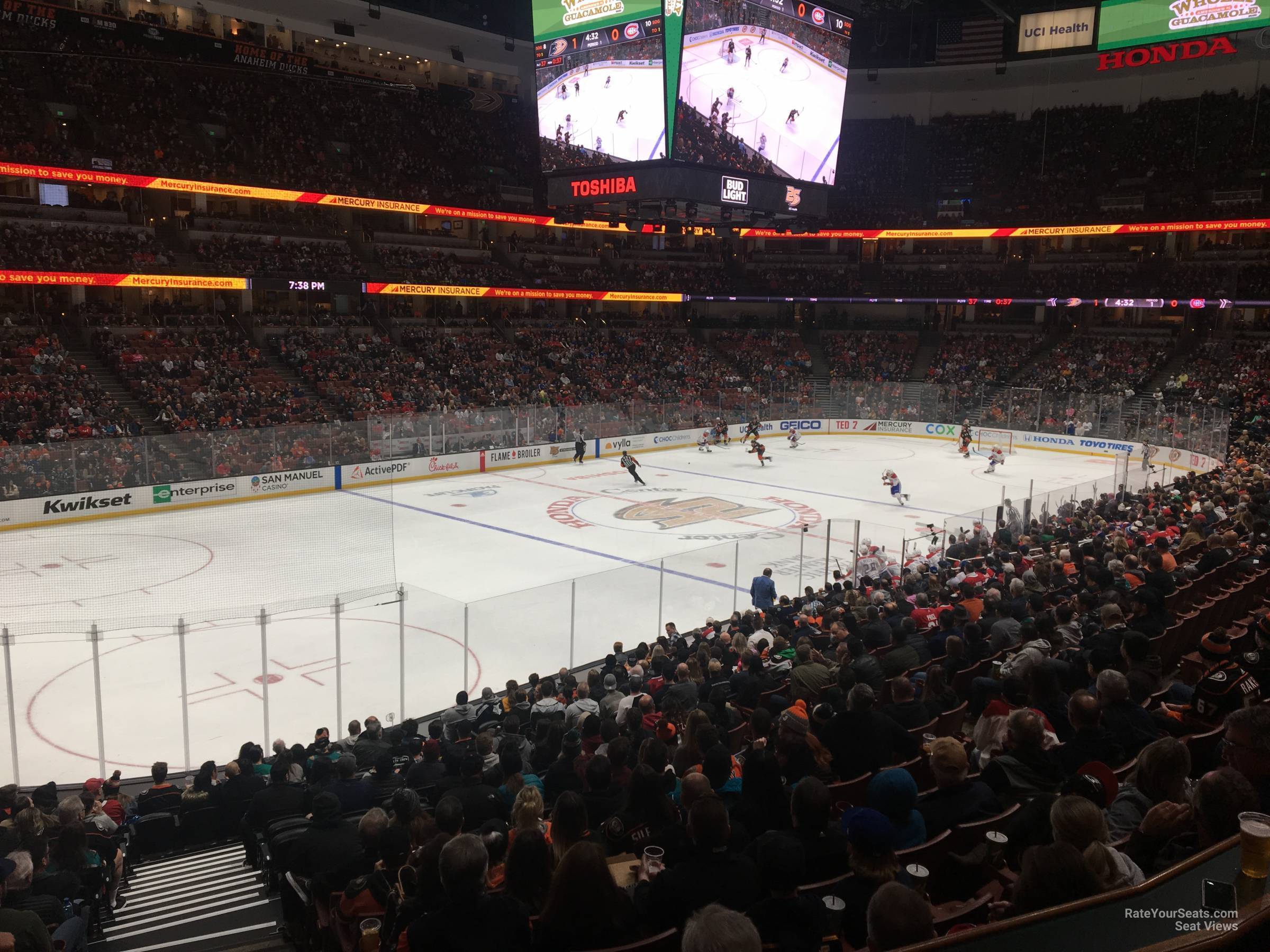 section 212, row s seat view  for hockey - honda center