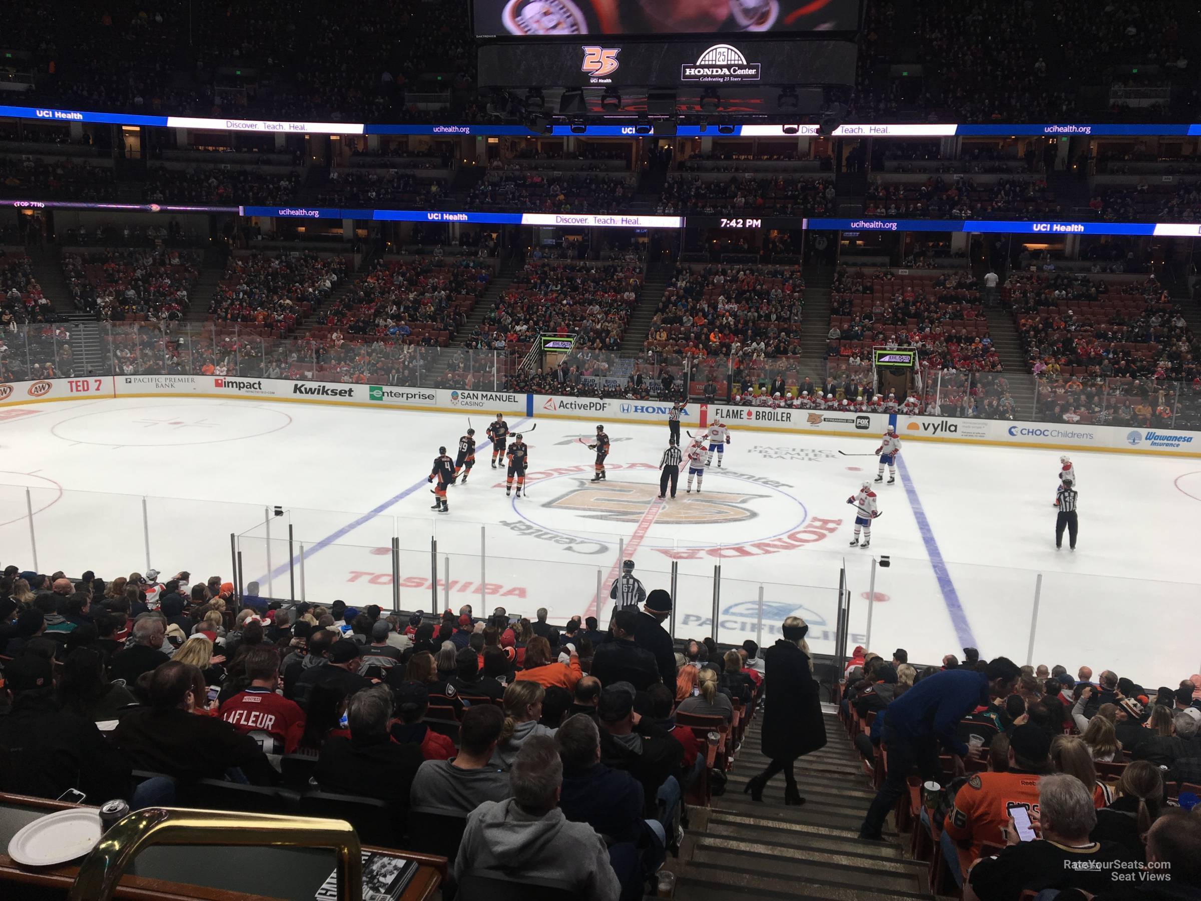 section 222, row s seat view  for hockey - honda center