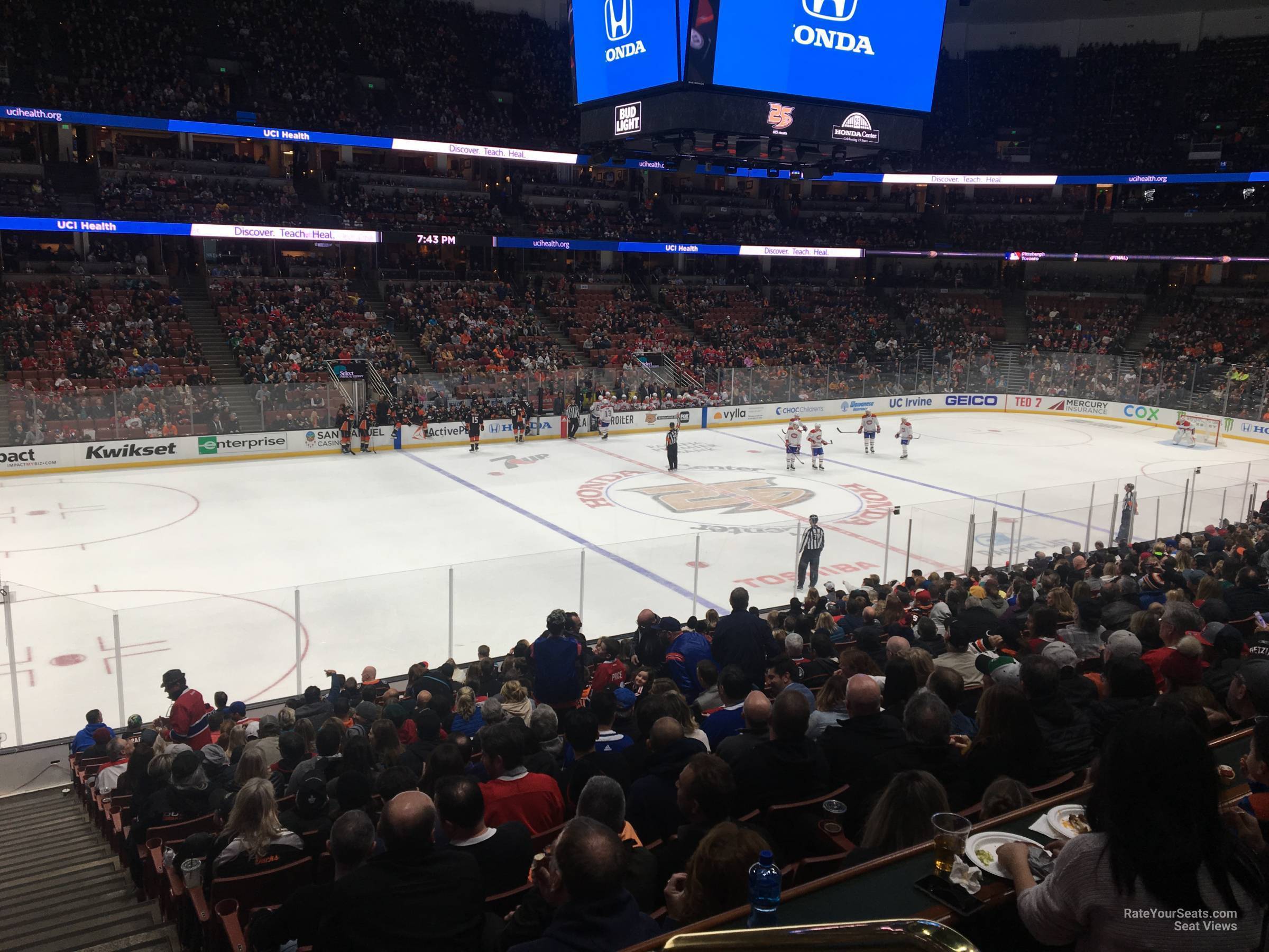 section 225, row s seat view  for hockey - honda center