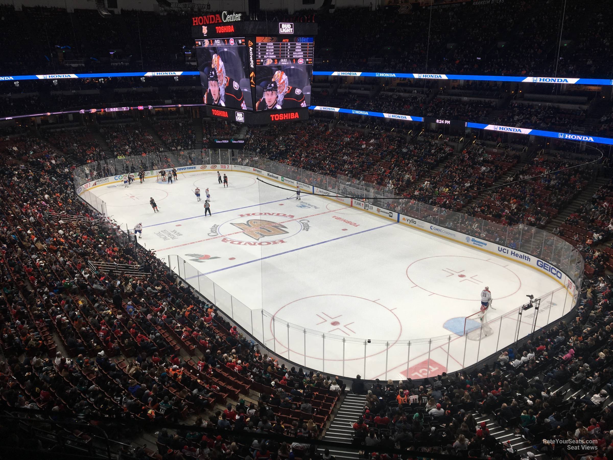 section 405, row d seat view  for hockey - honda center
