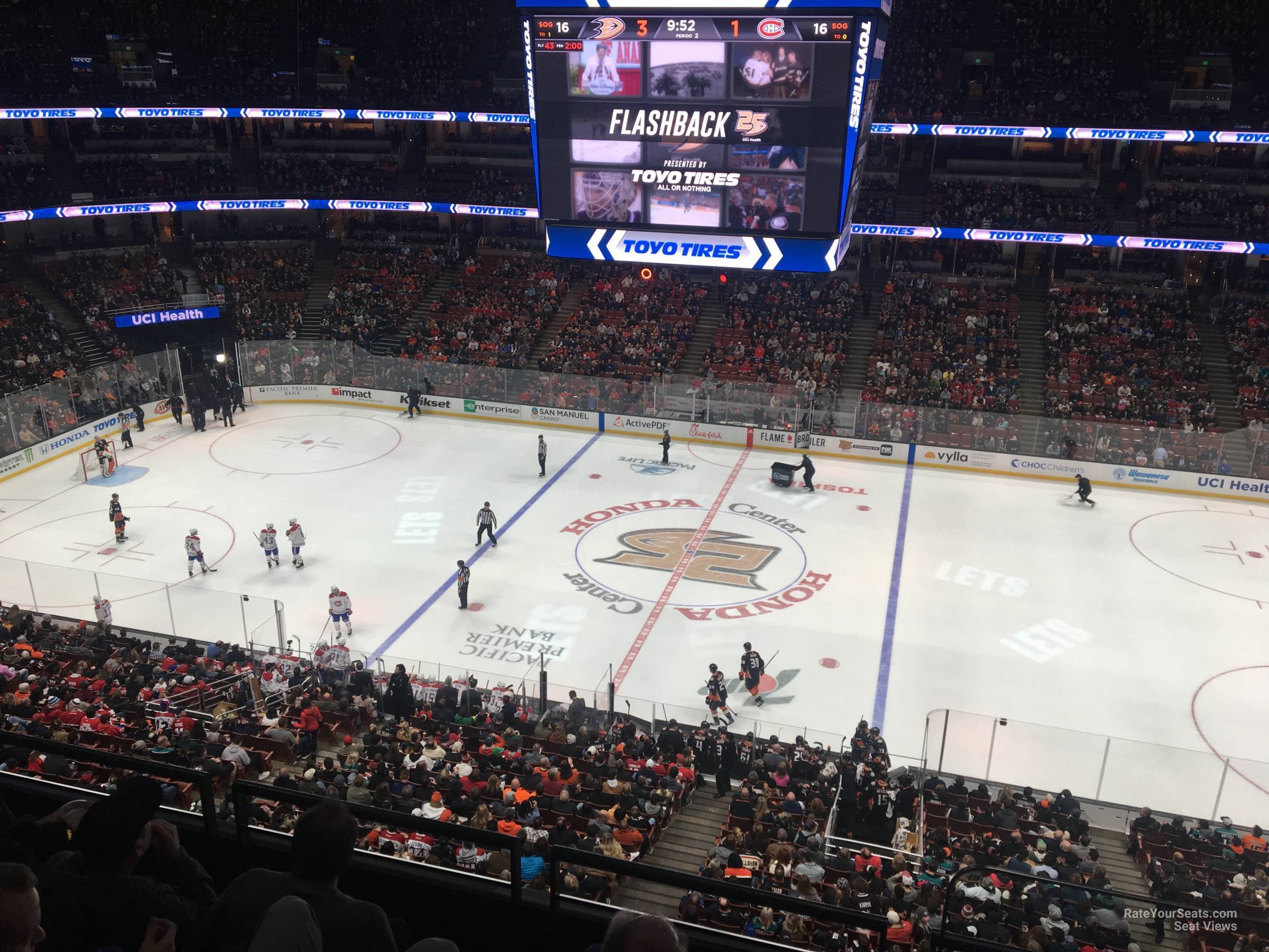 section 411, row d seat view  for hockey - honda center