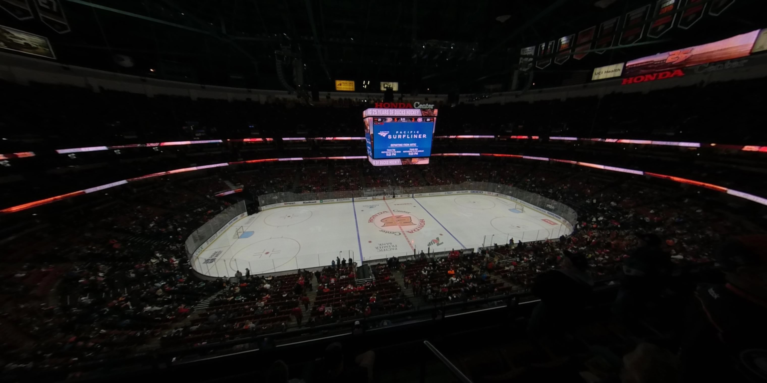 section 412 panoramic seat view  for hockey - honda center