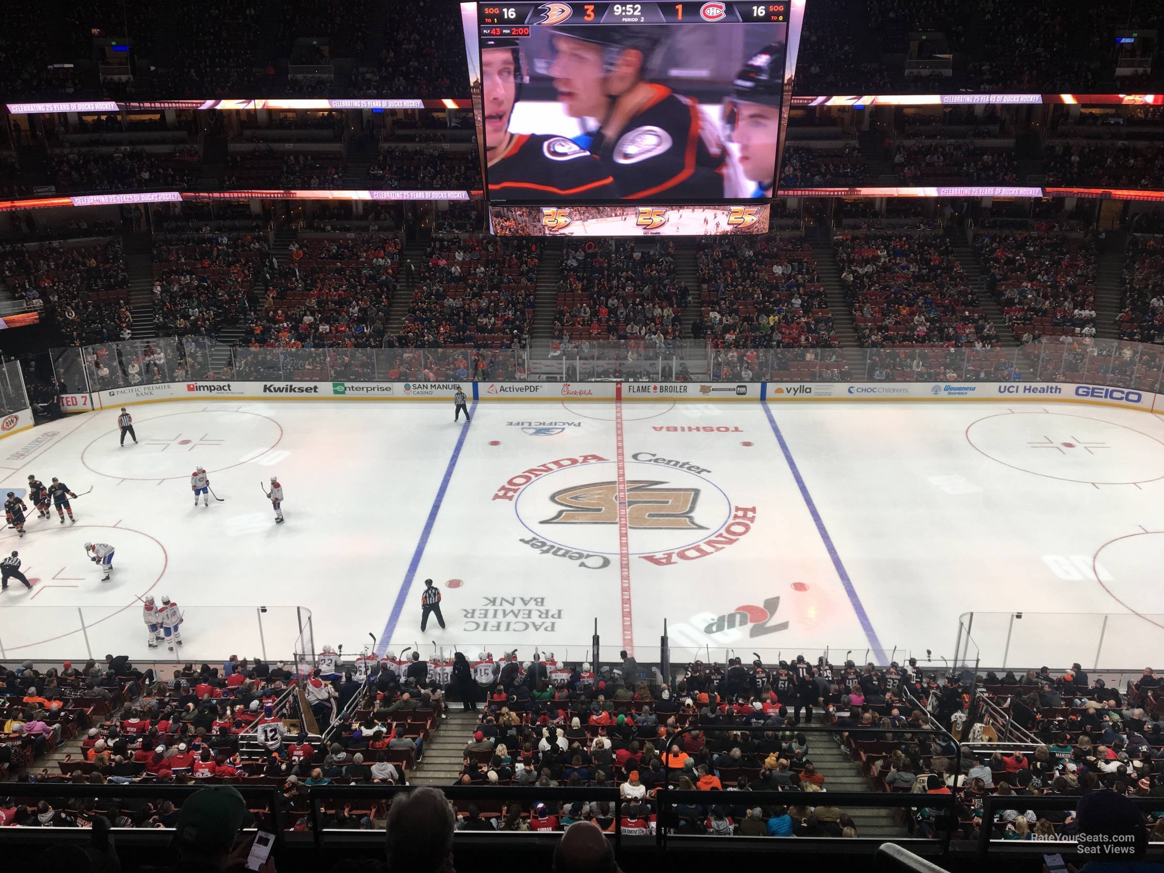 section 412, row d seat view  for hockey - honda center