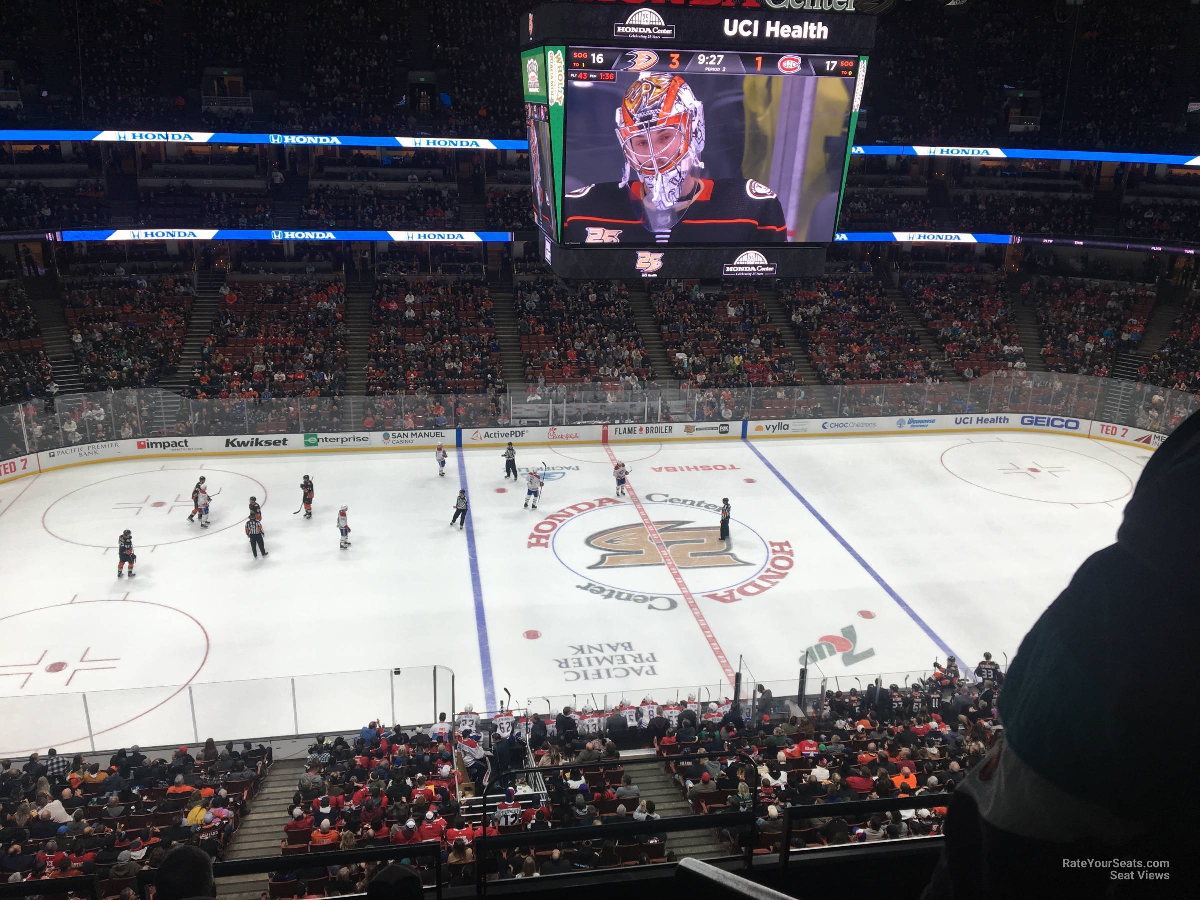 section 413, row d seat view  for hockey - honda center