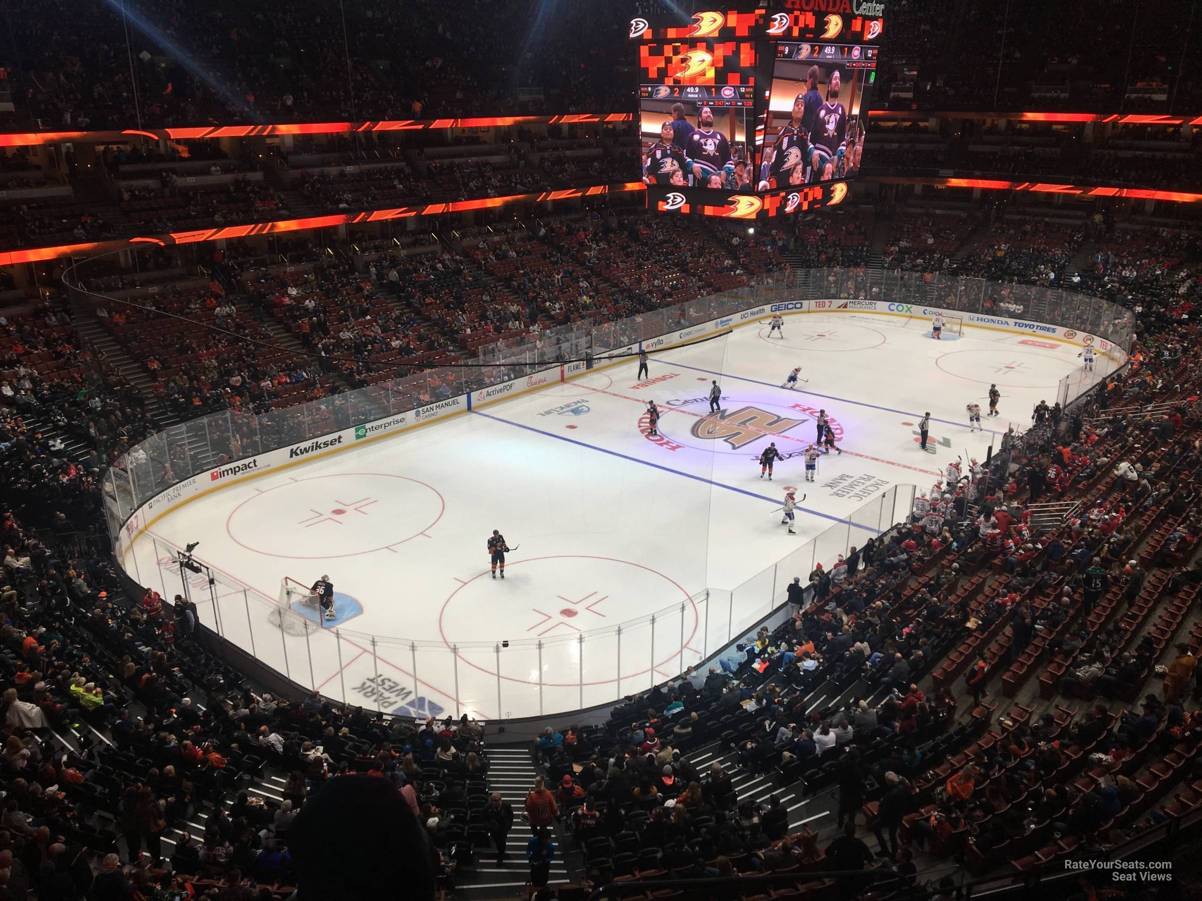section 418, row d seat view  for hockey - honda center