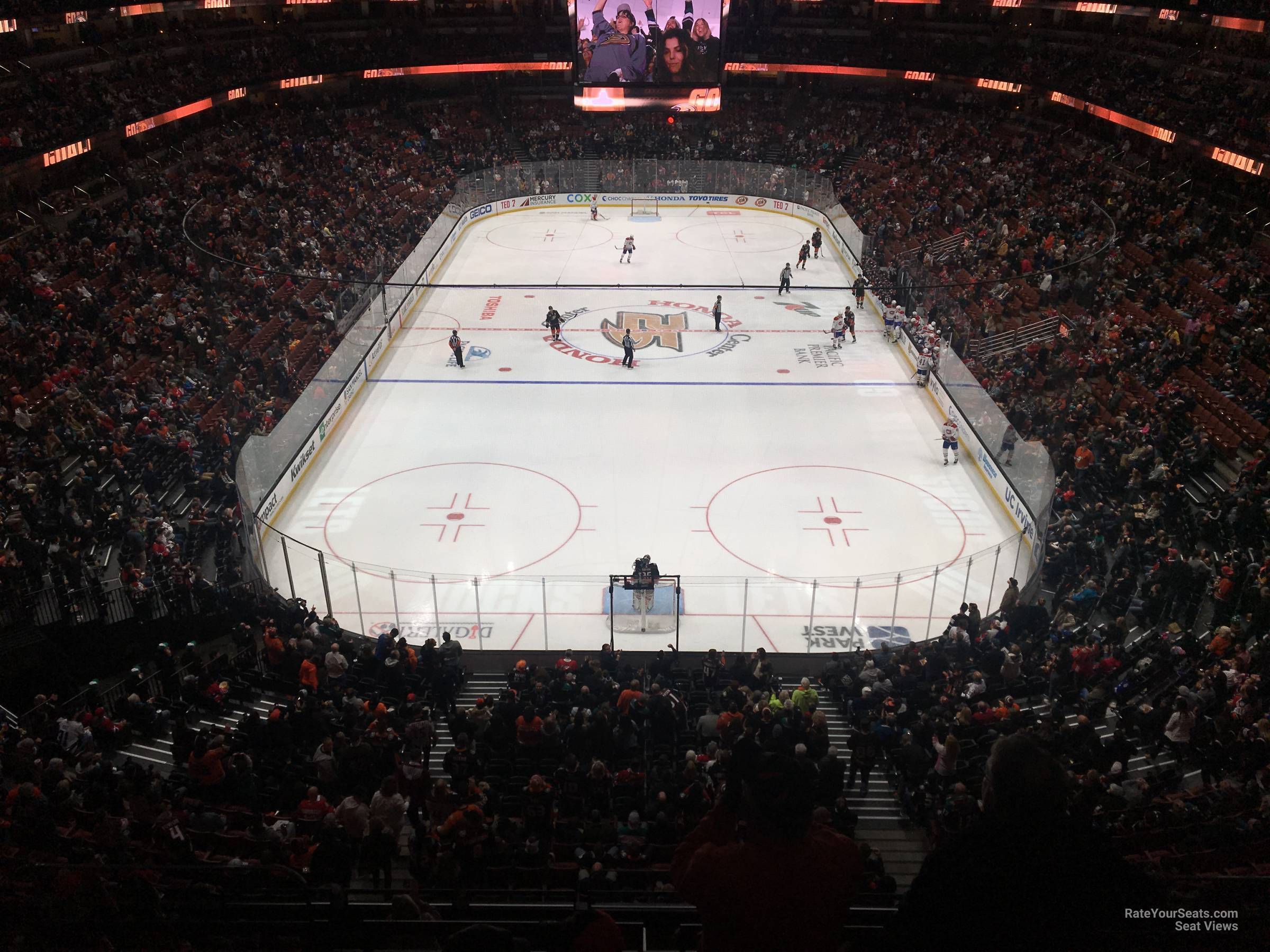 View from the Anaheim Ducks Press Box at Honda Center