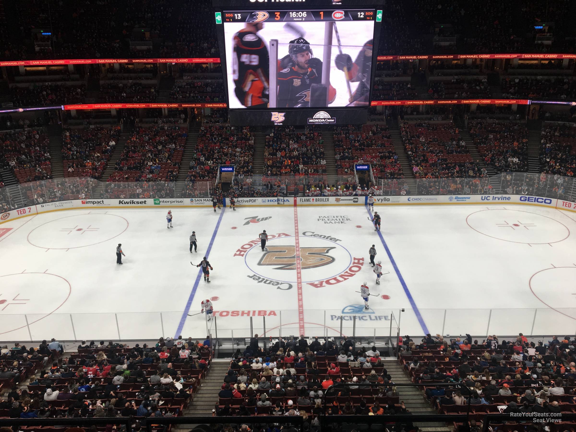 section 434, row d seat view  for hockey - honda center