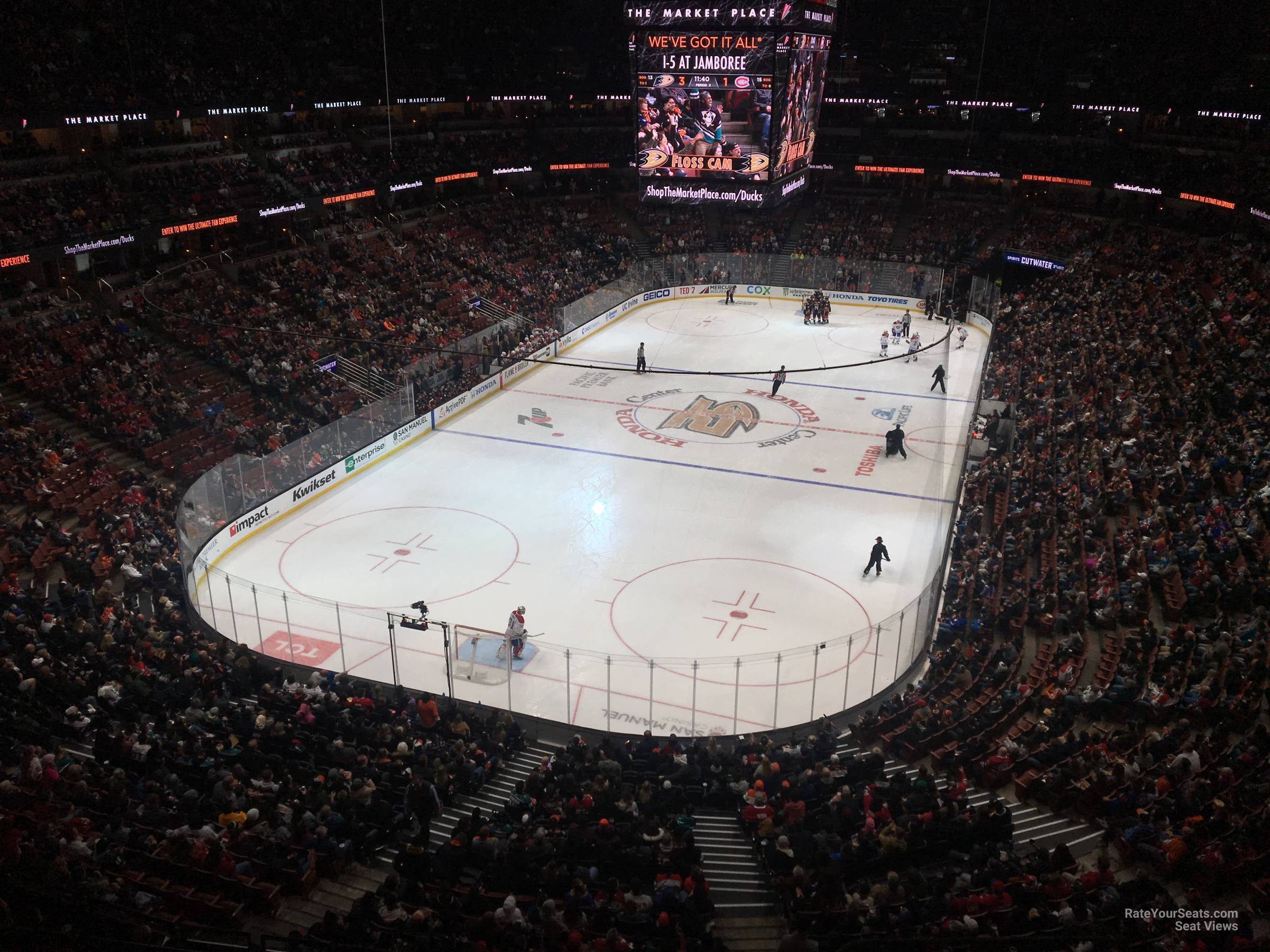 section 443, row d seat view  for hockey - honda center