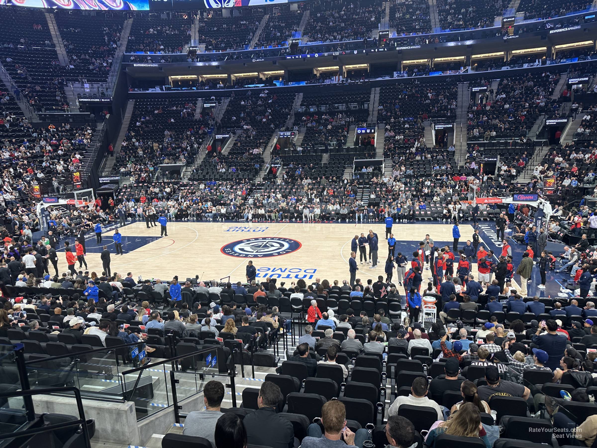 club 8, row 10 seat view  for basketball - intuit dome