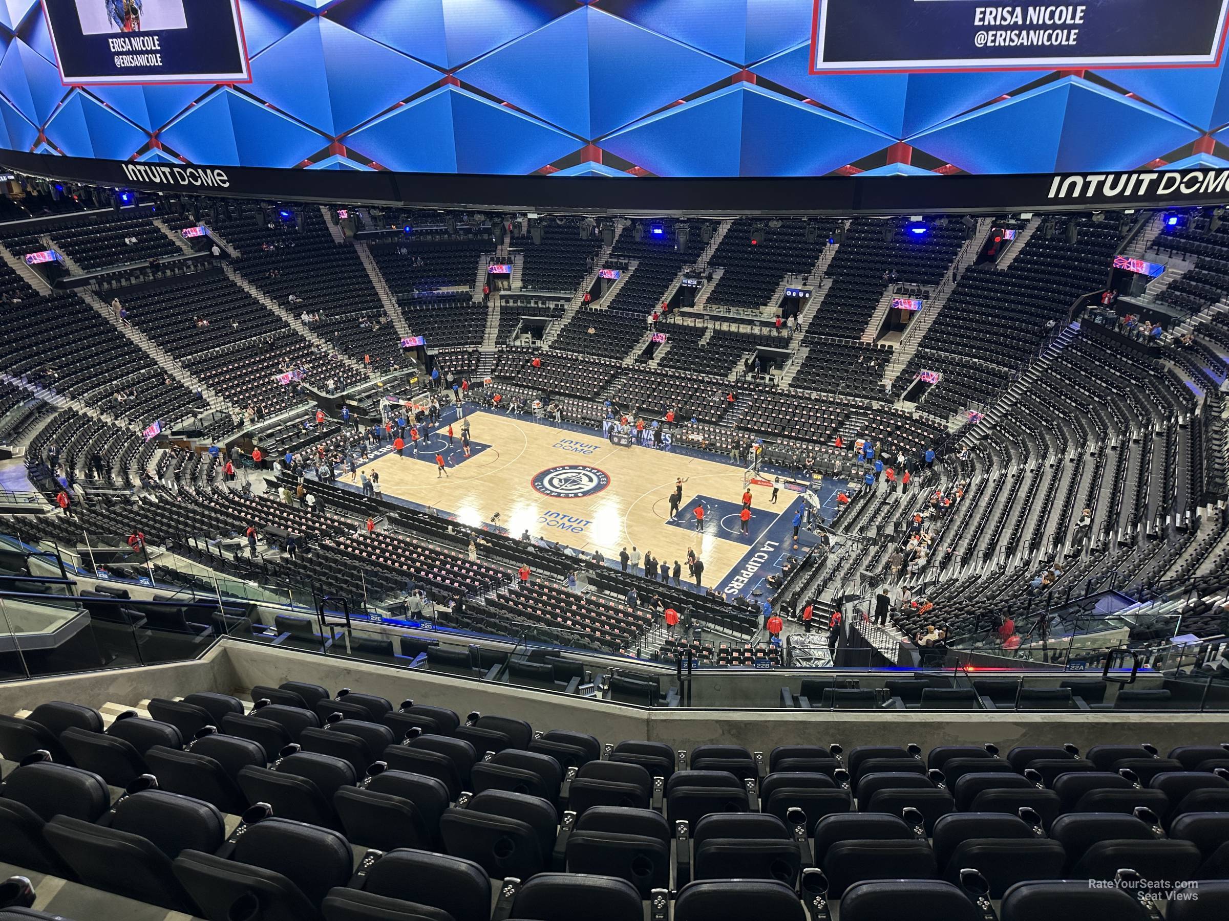 terrace 22, row 7 seat view for basketball - intuit dome