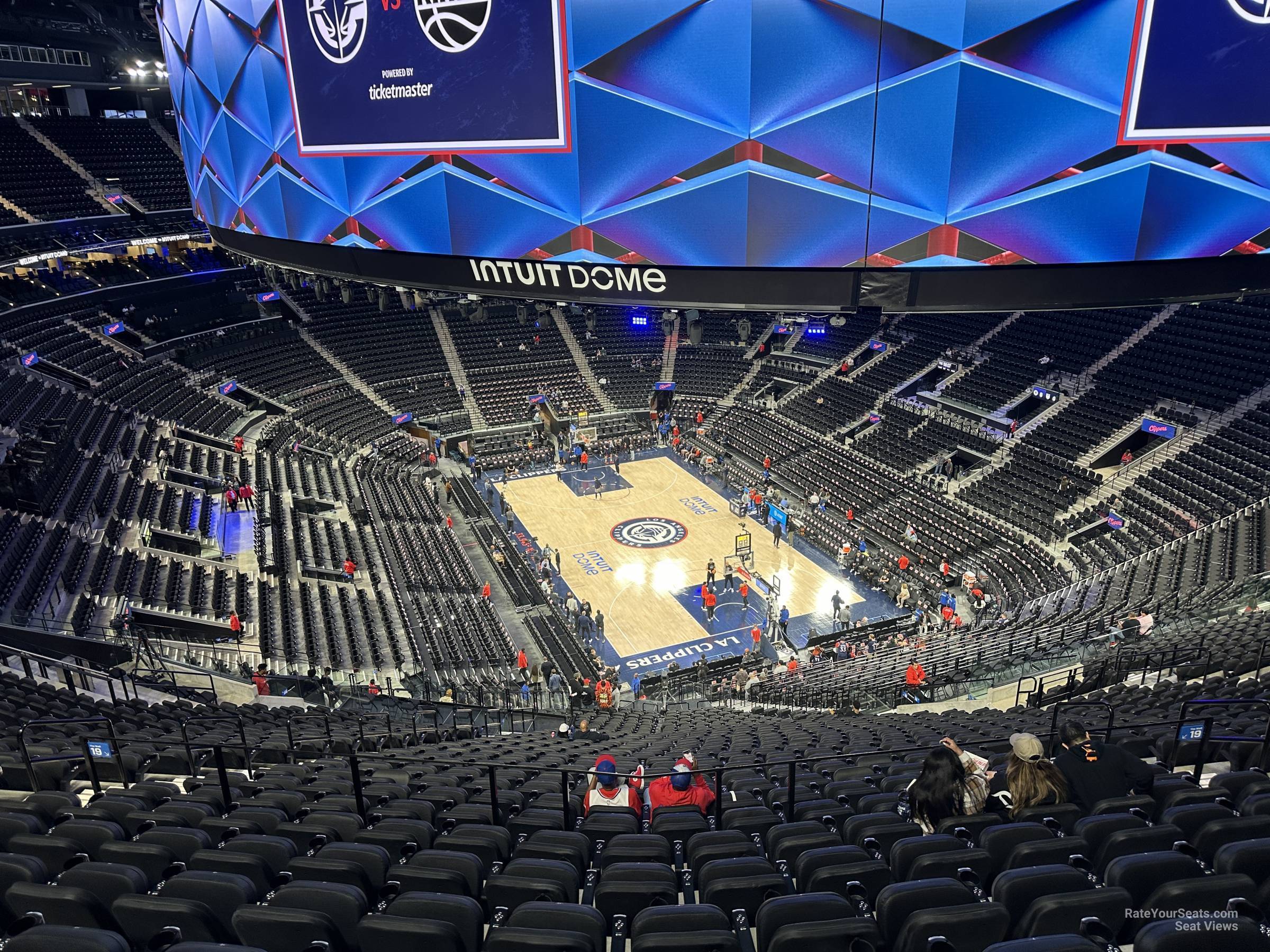 terrace wall 19, row 7 seat view for basketball - intuit dome