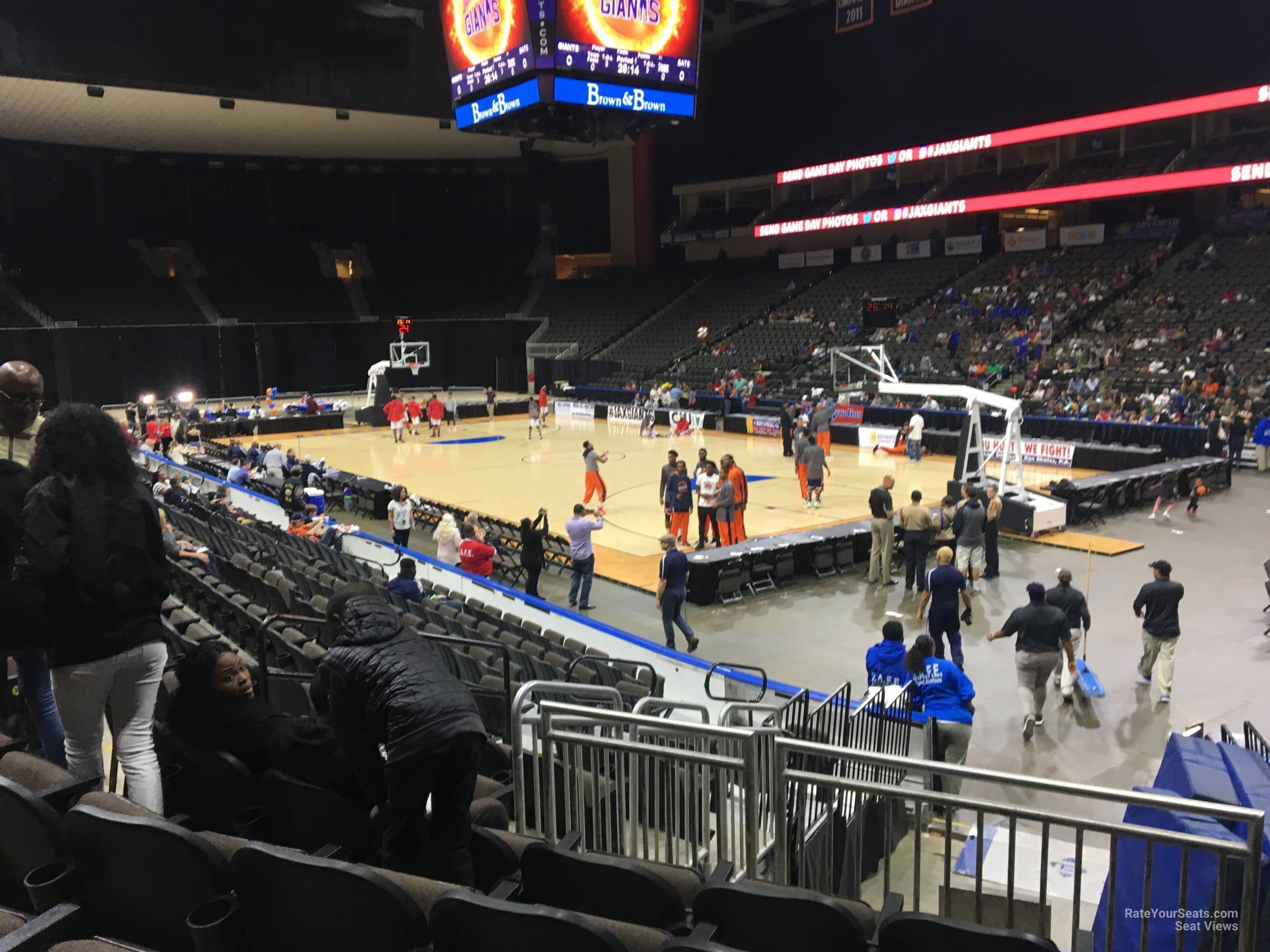 section 111, row l seat view  for basketball - vystar veterans memorial arena
