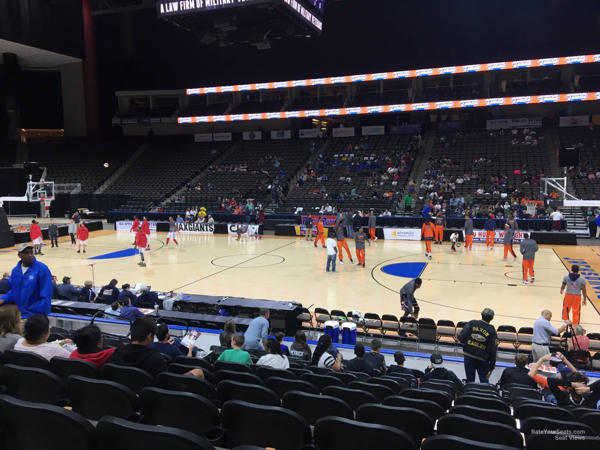section 113, row l seat view  for basketball - vystar veterans memorial arena